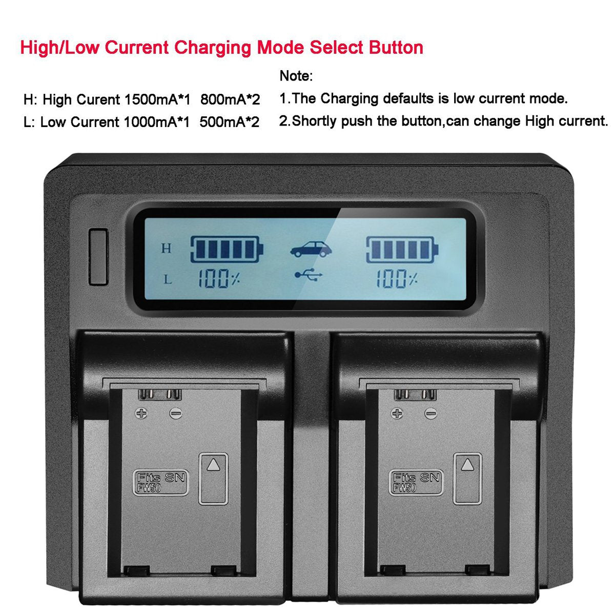 Np Fw50 Npfw50 Digita Battery Charger Lcd Display Dual Channel Charger For Sony A7Ii A6000 A7Rii A6300 A5100 A7S A7 A7R A7Sii A6