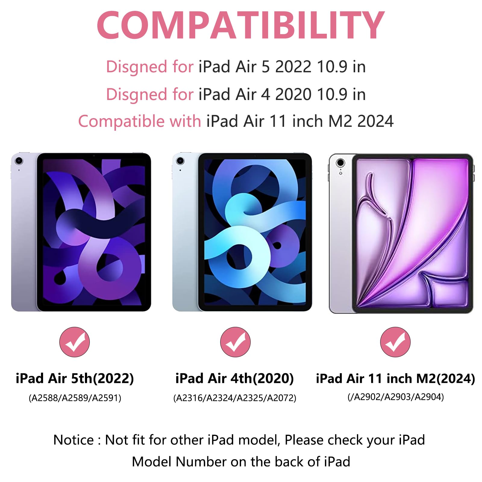 Keyboard Case For Ipad Air 11 Inch M2/ Air 5Th/ 4Th Generation  Detachable Bluetooth Keyboard Case With Pencil Holder   Flip Sta