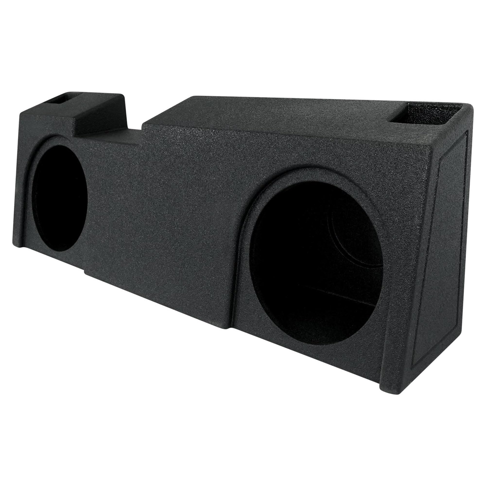 Q Power Underseat Upfire Dual 10 Inch Ported Subwoofer Box QBGMC19210 Wood Black for 2019-2022 GMC Chevy Crew Double Cab