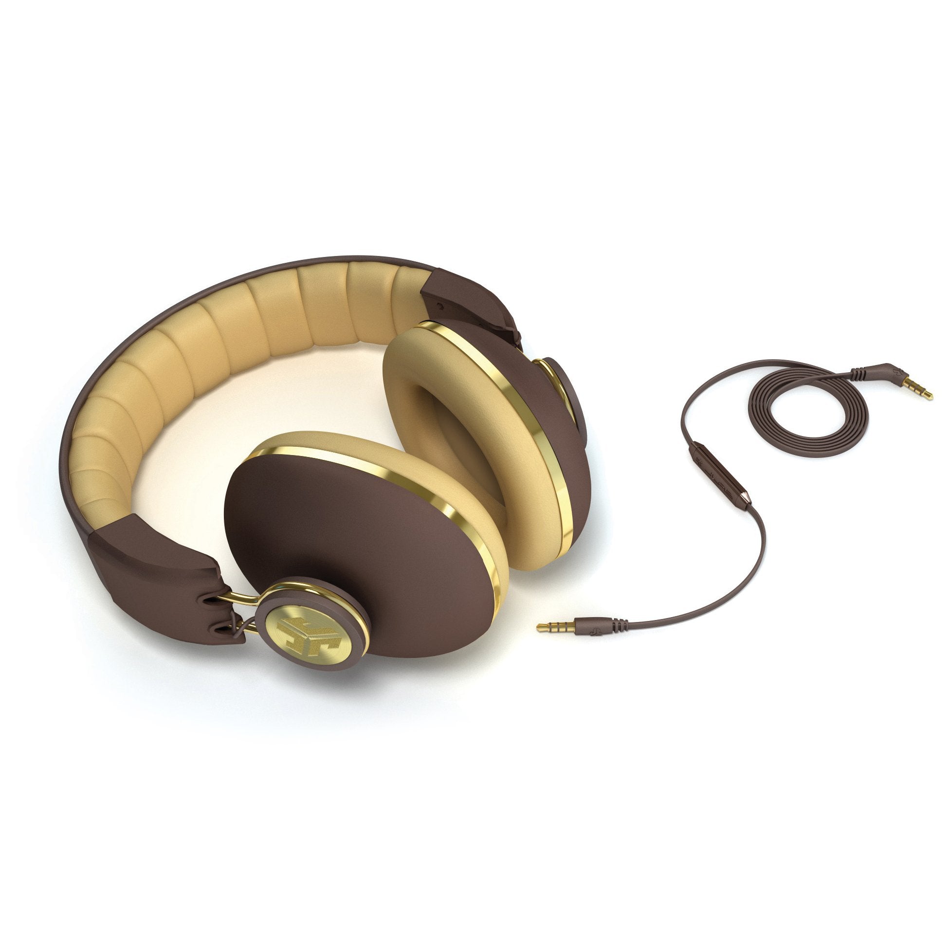 Jlab Audio Bombora Over Ear Headphones With Universal Mic, Matte Brown/Gold