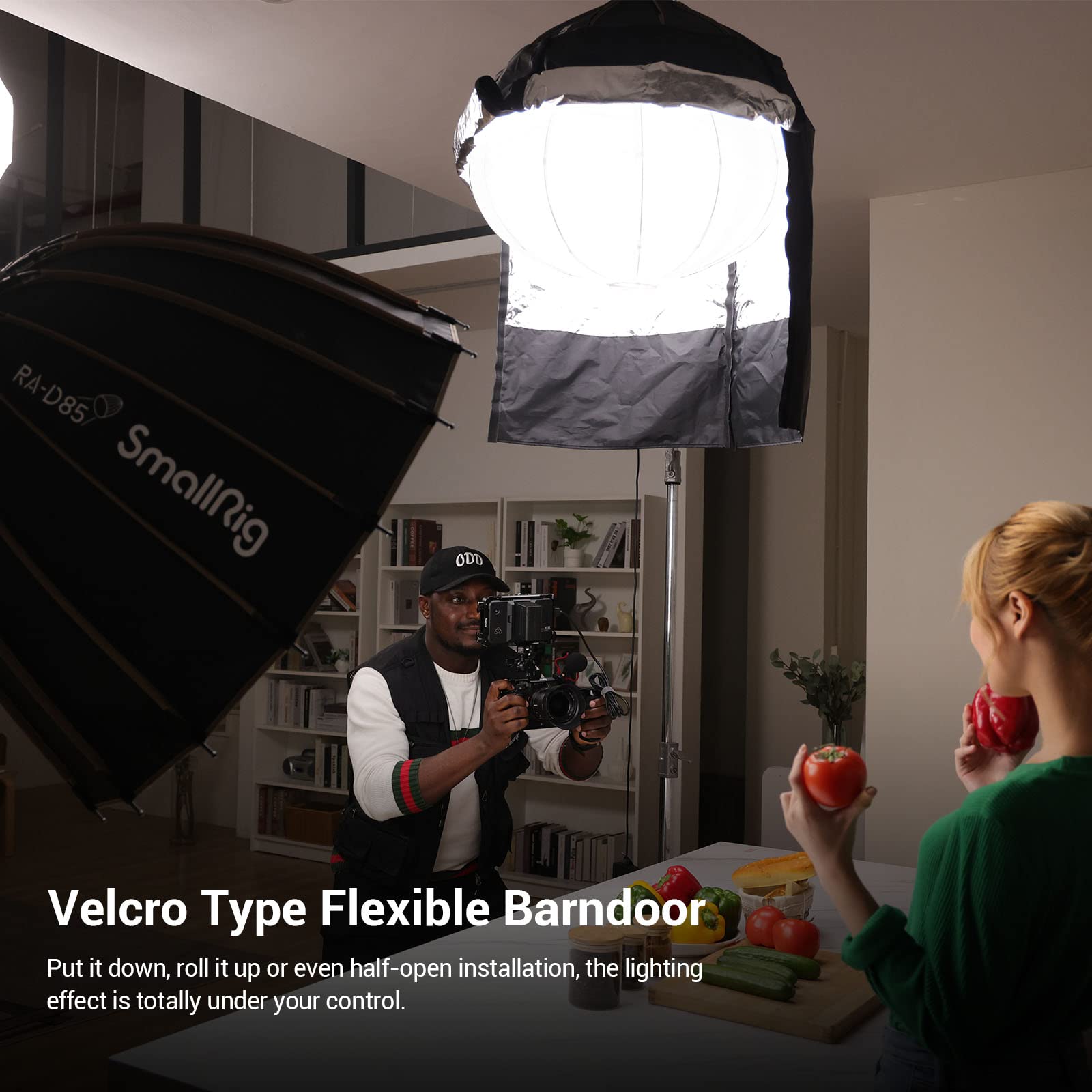 Smallrig Lantern Softbox Quick Release One Step, Light Modifier With Fabric Barn Doors, Softbox Diffuser For Smallrig Video Ligh