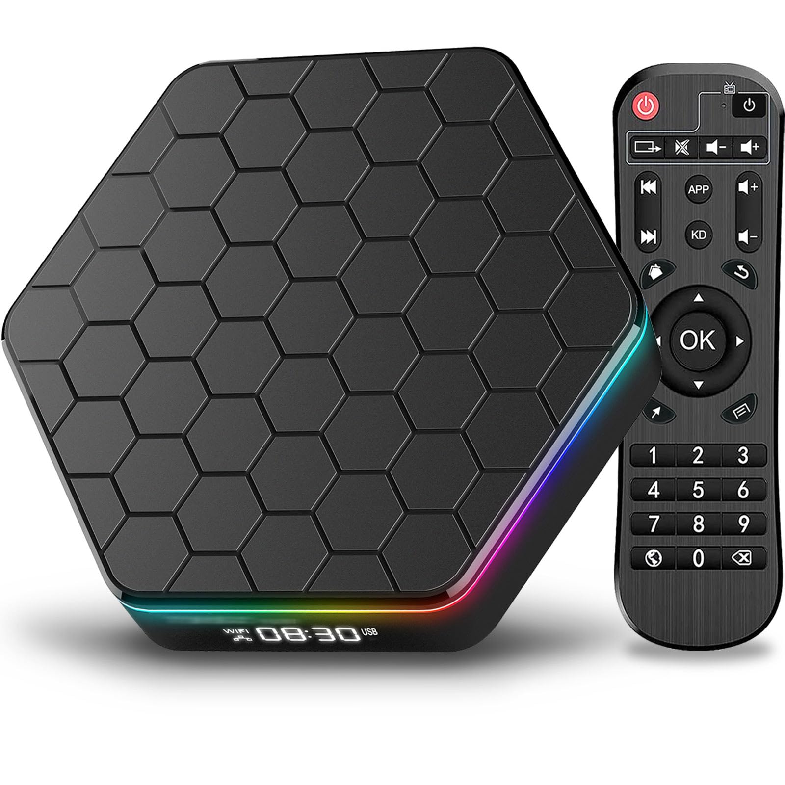 BL Android TV Box 12.0, 6K TV Box 4GB RAM 64GB ROM, Android Tv Box 2025 6K 4K Wi-Fi 6 with HDR10+ H618 Quad-core CPU 2.4G/5G Wi-