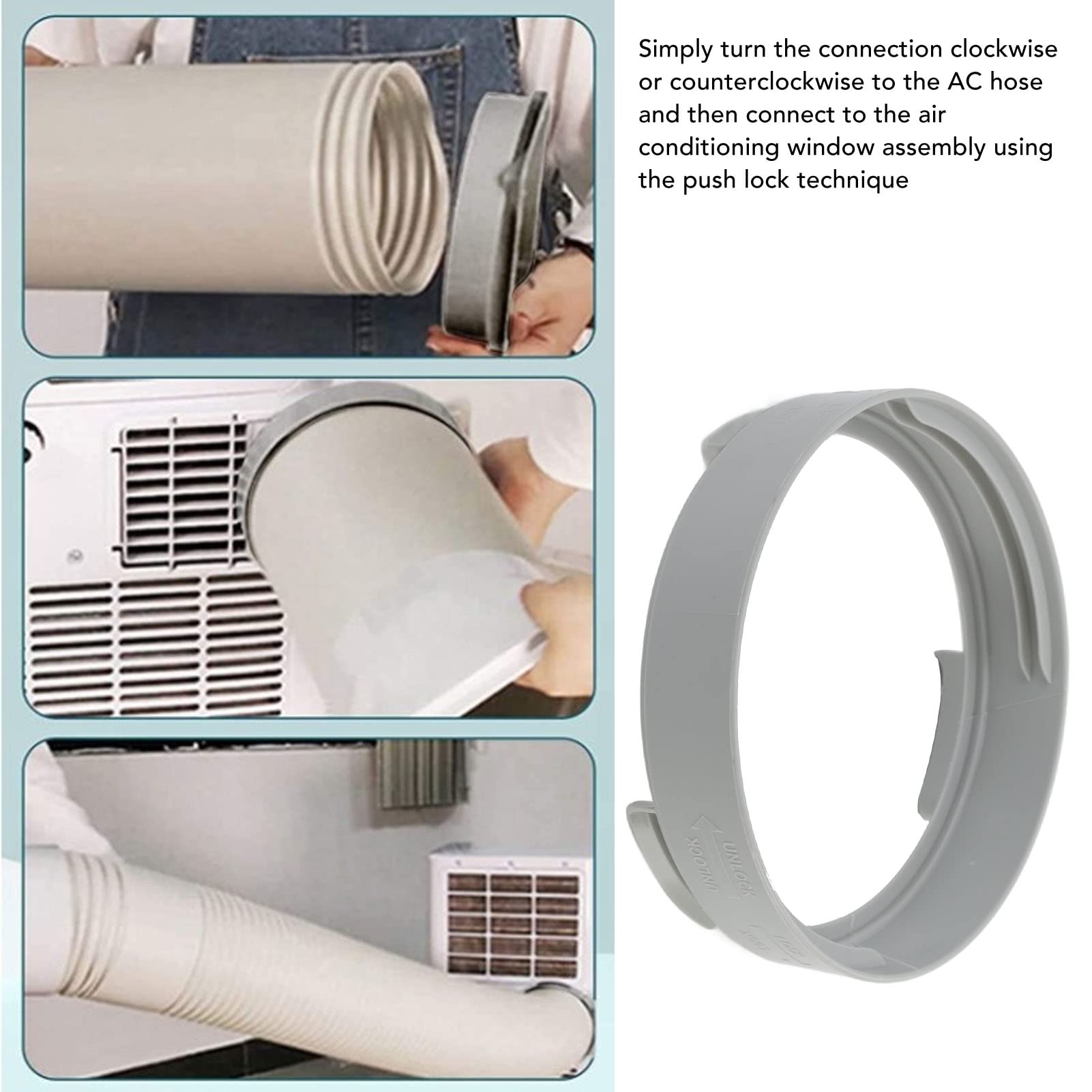 Topincn 5.9In Air Conditioner Exhaust Hose Coupler, Universal Round Exhaust Hose Extention Coupling Connector Ac Coupling Extens