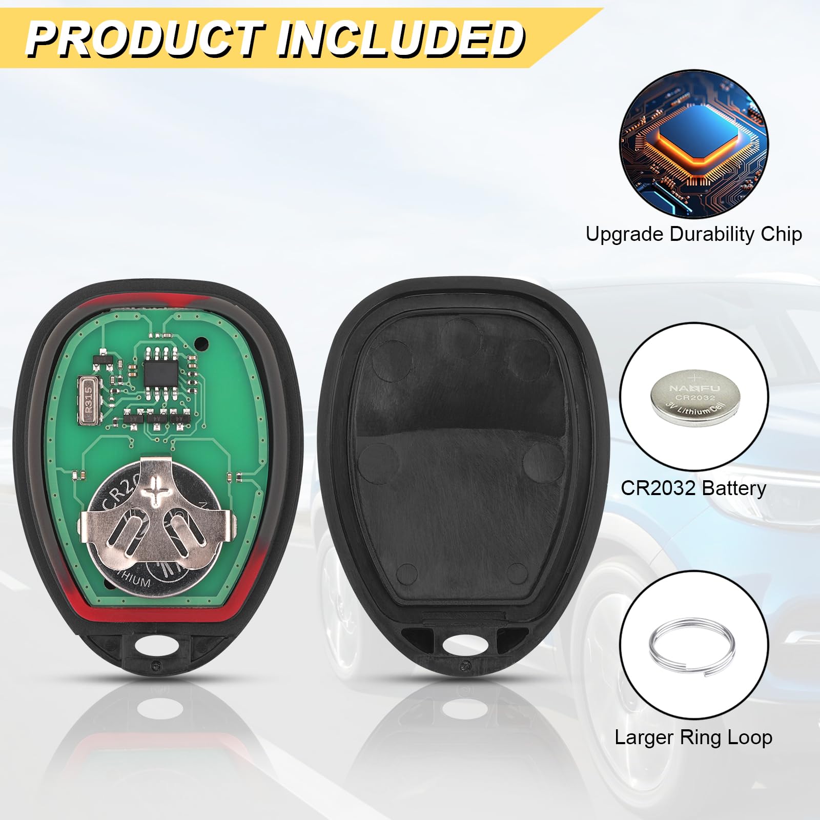 Vurkcy Key Fob Replacement For 2007-2014 Chevy Suburban Tahoe Gmc Yukon/ 12-17 Traverse/ 07-13 Escalade Car Keyless Entry Remote