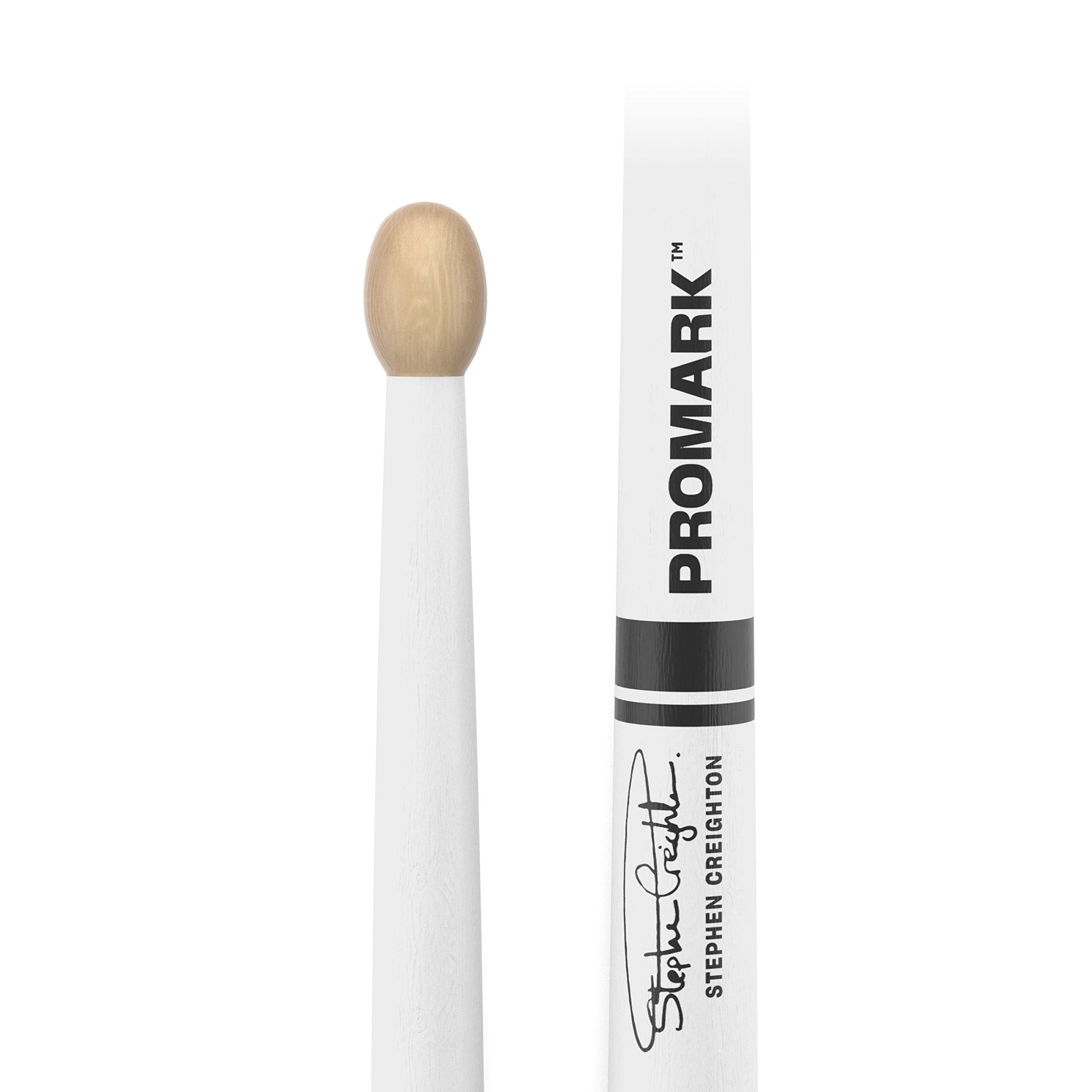 Promark Drum Sticks - Stephen Creighton Pipe Band Drumsticks - Drum Sticks Set - Wood Tip - White Maple Drumsticks Drum Sticks -