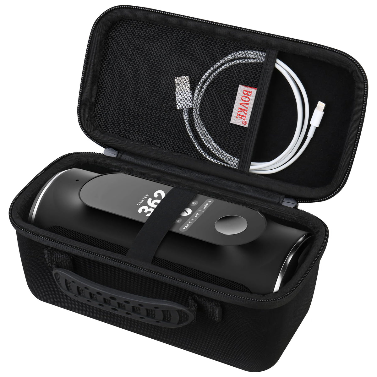 BOVKE Carrying Case Compatible with Blue Tees Golf Player+ GPS Speaker with Touch Screen Display, Portable Golf GPS Speaker Holder with Extra Space for Charging Cables, Black