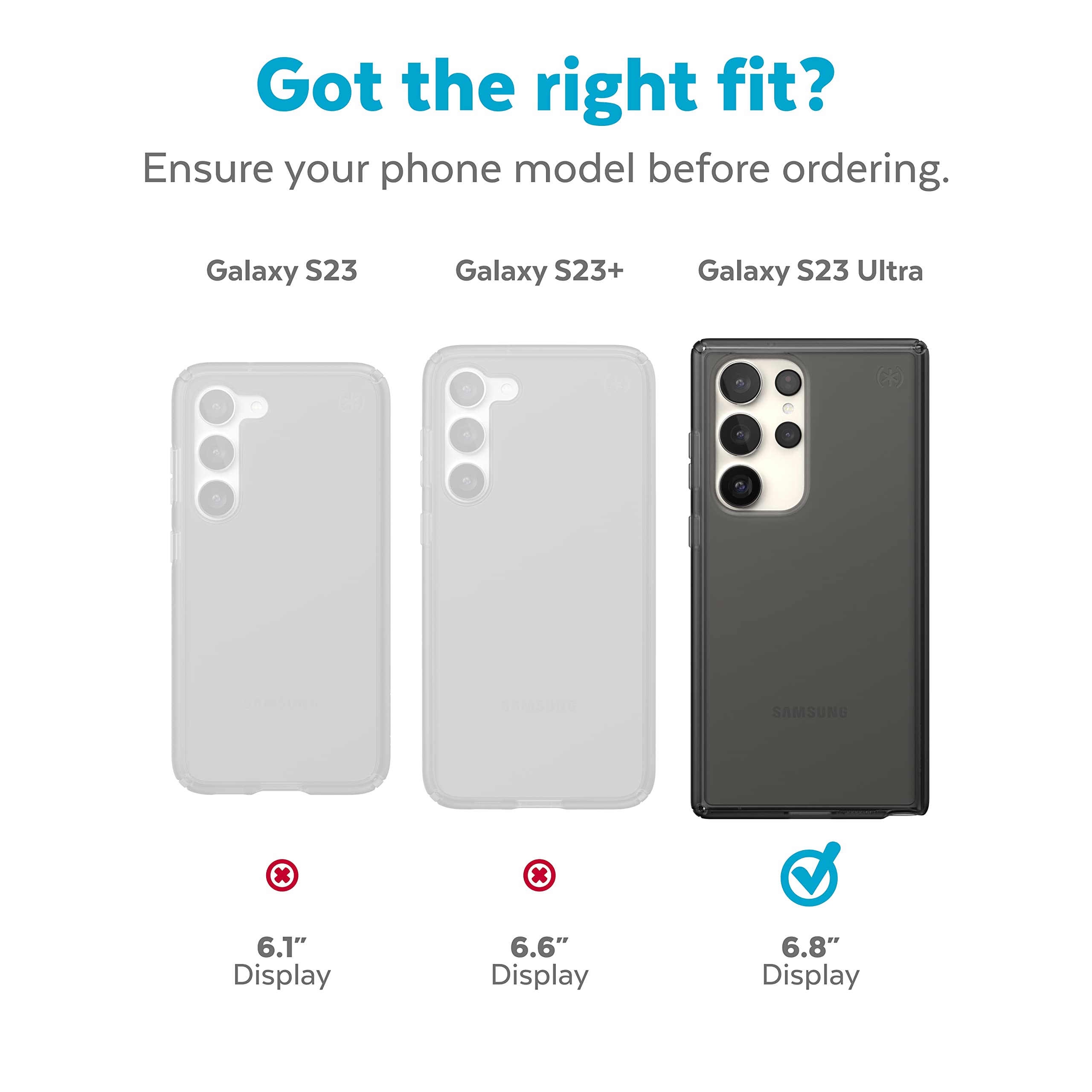 Speck Products Presidio Perfect Mist Case Fits Samsung Galaxy S23 Ultra, Obsidian/Obsidian/Black