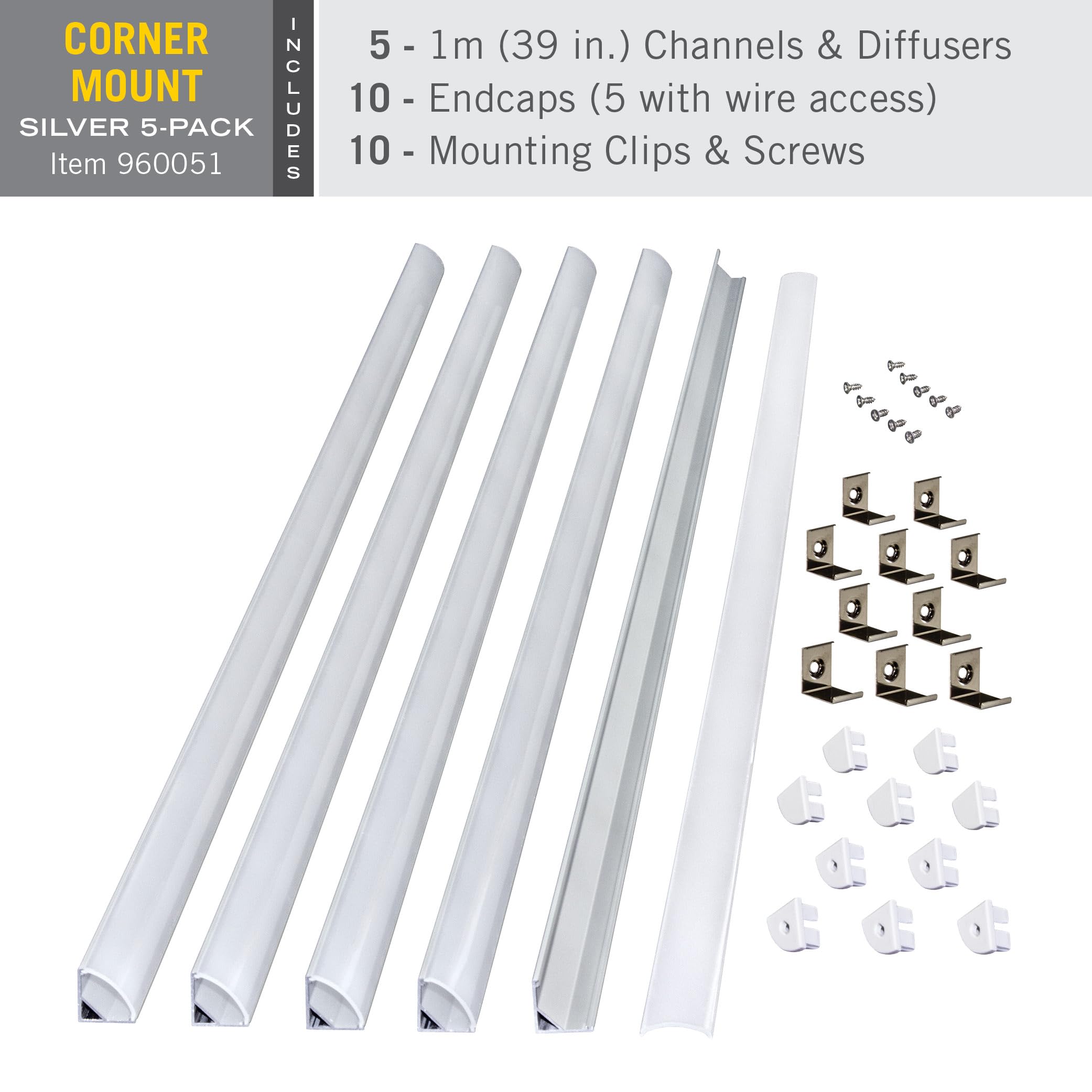 Armacost Lighting 960051 Led Tape Light Channel Mount With Diffuser, Silver