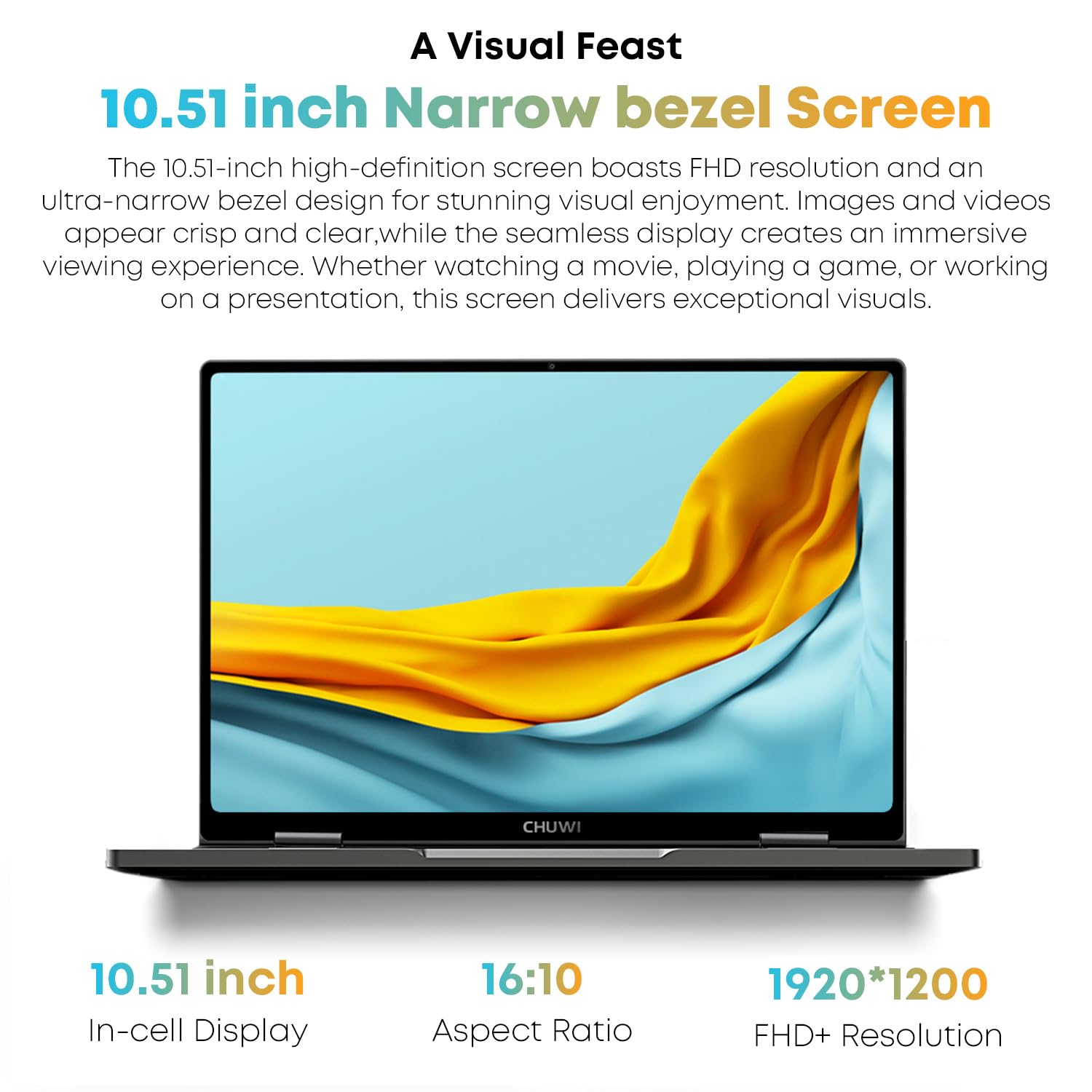 Chuwi Minibook X 2 In 1 Touchscreen Laptop, 512Gb Ssd 12Gb Ram, Intel N100 (Up To 3.4Ghz),10.51'' Windows 11 Convertible Laptop,