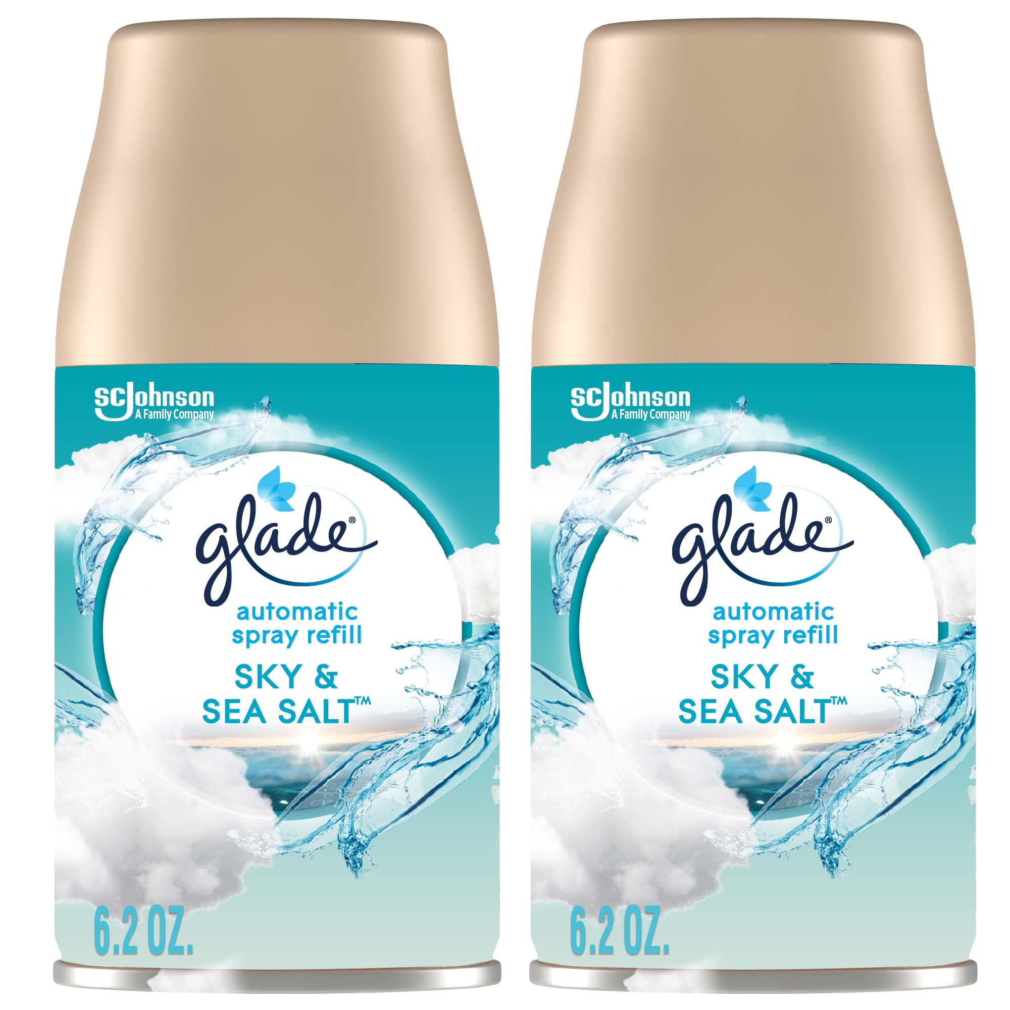 Glade Automatic Spray Refill, Air Freshener For Home And Bathroom, Sky & Sea Salt, 6.2 Oz, 2 Count