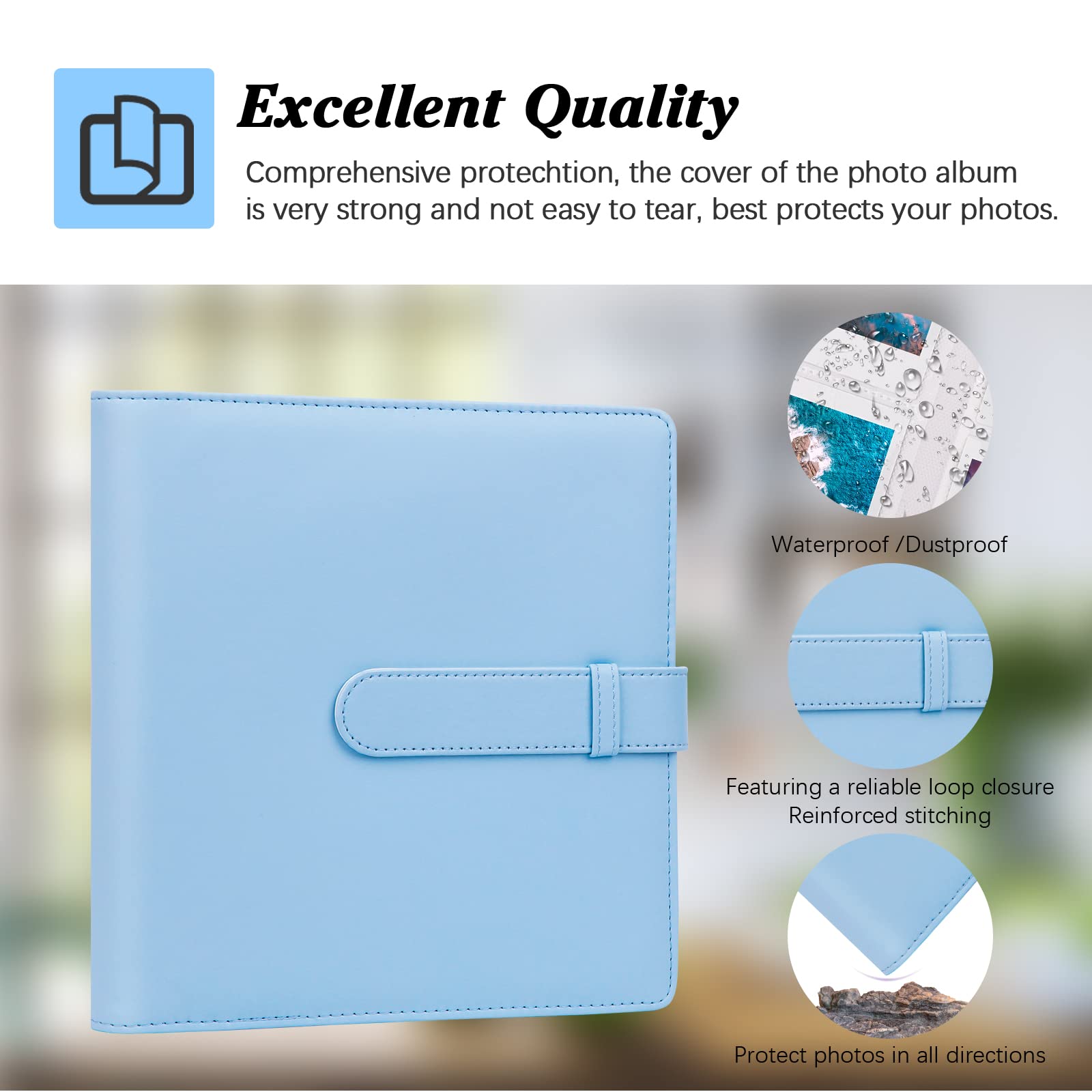256 Pockets Photo Album For Kodak Mini Shot,Kodak Mini Shot 2 Retro Instant Camera,2X3 Photo Paper (2.1'X3.4') (Blue)