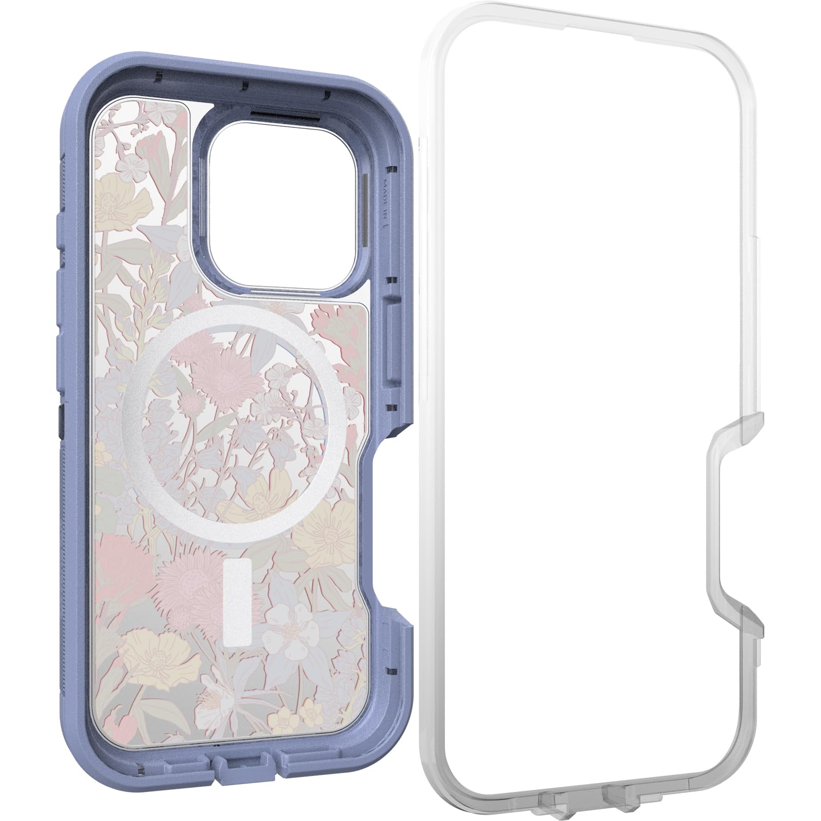 Otterbox Iphone 16 Pro Defender Series Xt Clear Case   Floral Purple