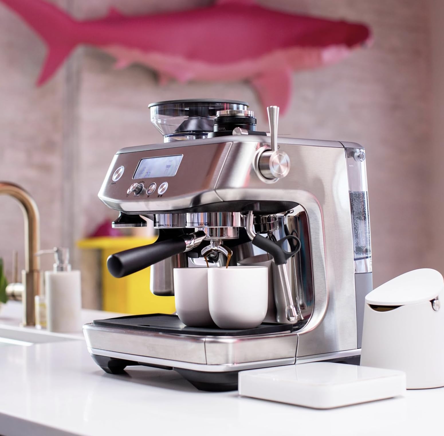 Crema Coffee Products   54Mm Bottomless Naked Portafilter   Filter Basket Included   Compatible With 54Mm Breville Machines, Mat