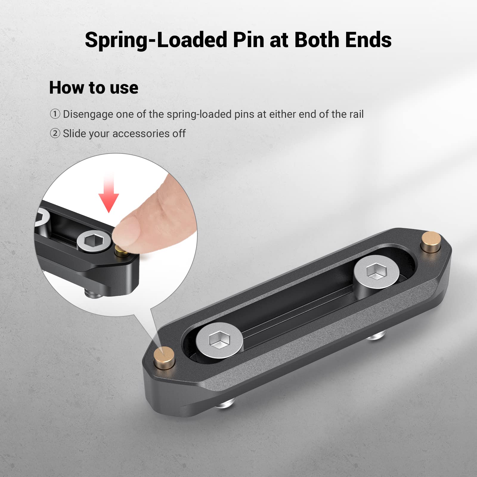 Smallrig Nato Rail, Quick Release Safety Nato Rail, 7Cm Long With Spring Loaded Pins For Red/Bmd - 1195