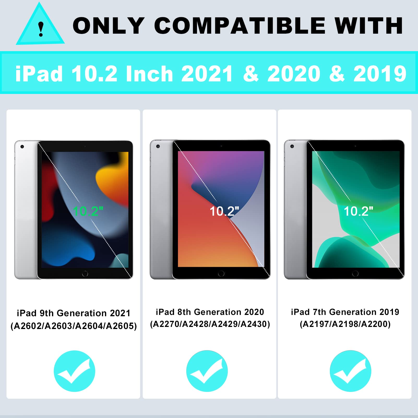 Timism Ipad 9Th Generation Case, Ipad 8Th Generation Case, Ipad 7Th Generation Case, Hybrid Shockproof Rugged Drop Protection Co