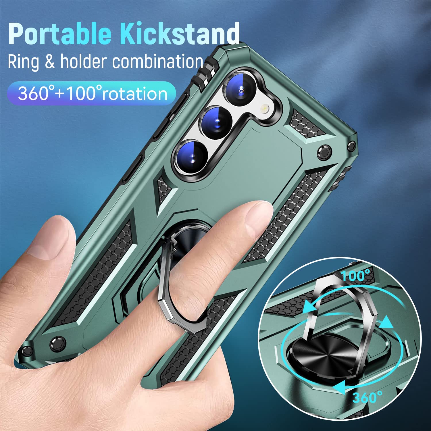 Zoeii S23 5G Case, Samsung S23 Case,Military Grade Drop Proof Protection Rugged Protective S23 Phone Cover, With Kickstand, Shoc