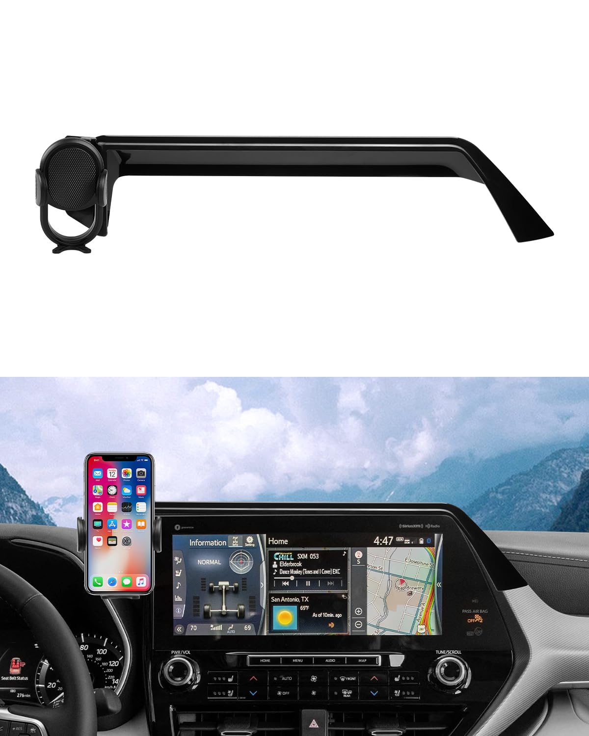 Autorder Custom Fit For Car Phone Holder 2020 2021 2022 Toyota Highlander Lmited/Platinum Accessories Phone Mount 12.3'' Screen 