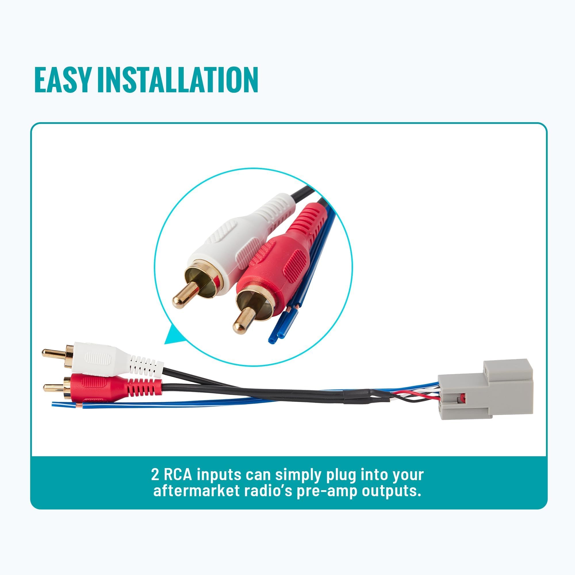 Nuith Car Radio Wiring Harness With Rca Plug Compatible With Selected 2003 2013 Ford/Lincoln/Mercury Vehicles, 24+8 Pin W/Rca In