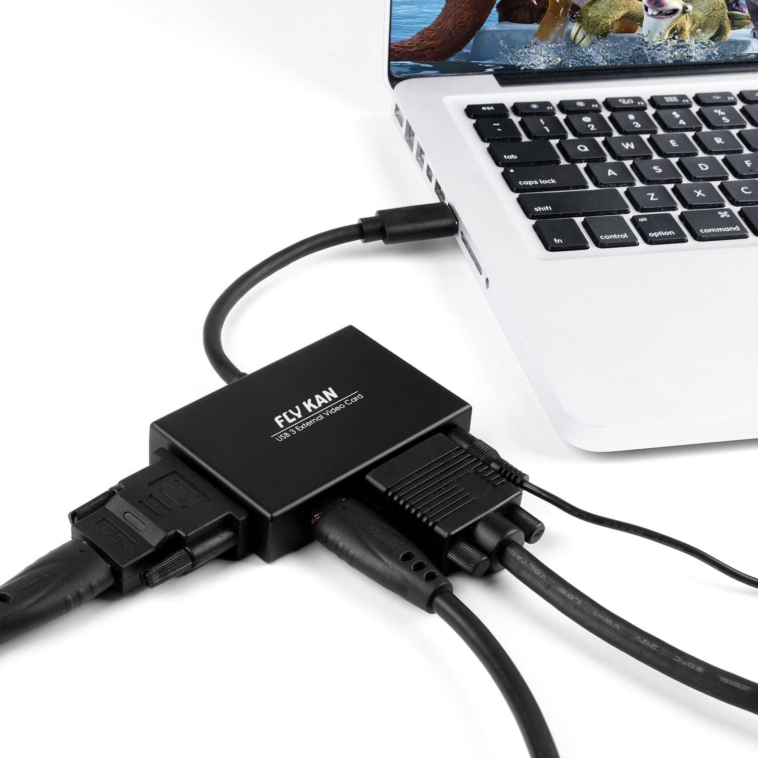 Fly Kan Usb 3.0 To Hdmi Dvi Vga Video Graphics Card Adapter For Multiple Monitors Add Hdmi And Dvi D Or Hdmi And Vga (  Windows