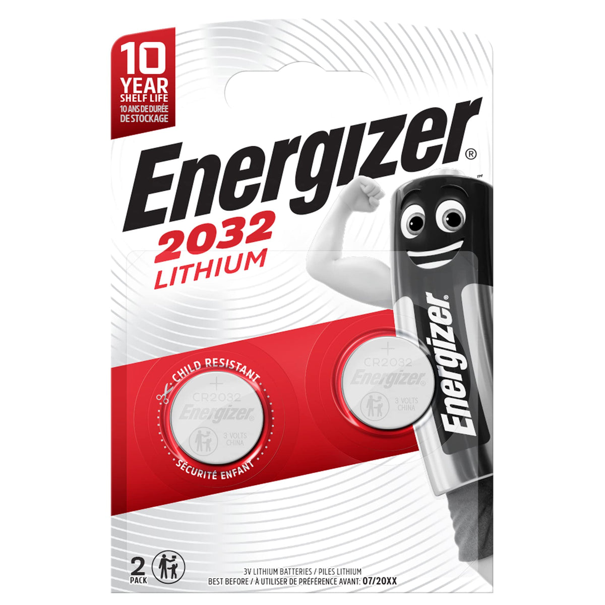 Watch/Electronic/Specialty Battery, 2032, 3V, 2/Pack