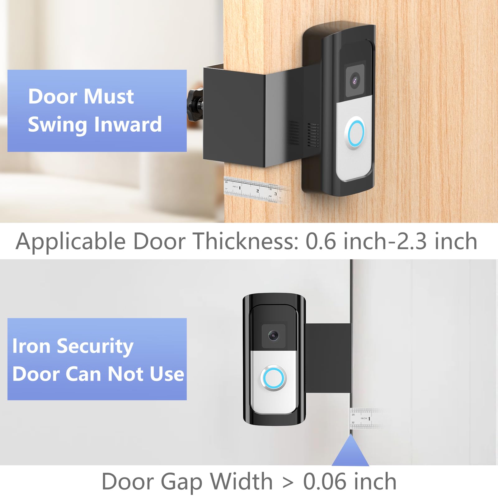 Anti Theft Ringdoorbell Video Doorbell Mount, No Drill Mounting Bracket Compatible With Video Doorbell 2/ (2020 Release)/ Batter