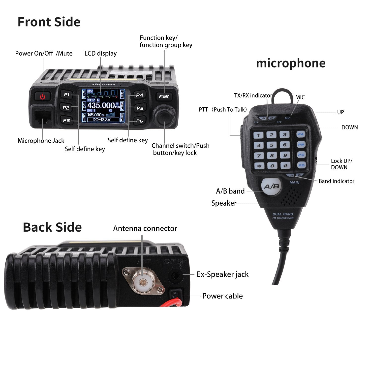 Anytone At 778Uv Dual Band Transceiver Mobile Radio Vhf/Uhf Ham Radio For Vehicle Car Radio