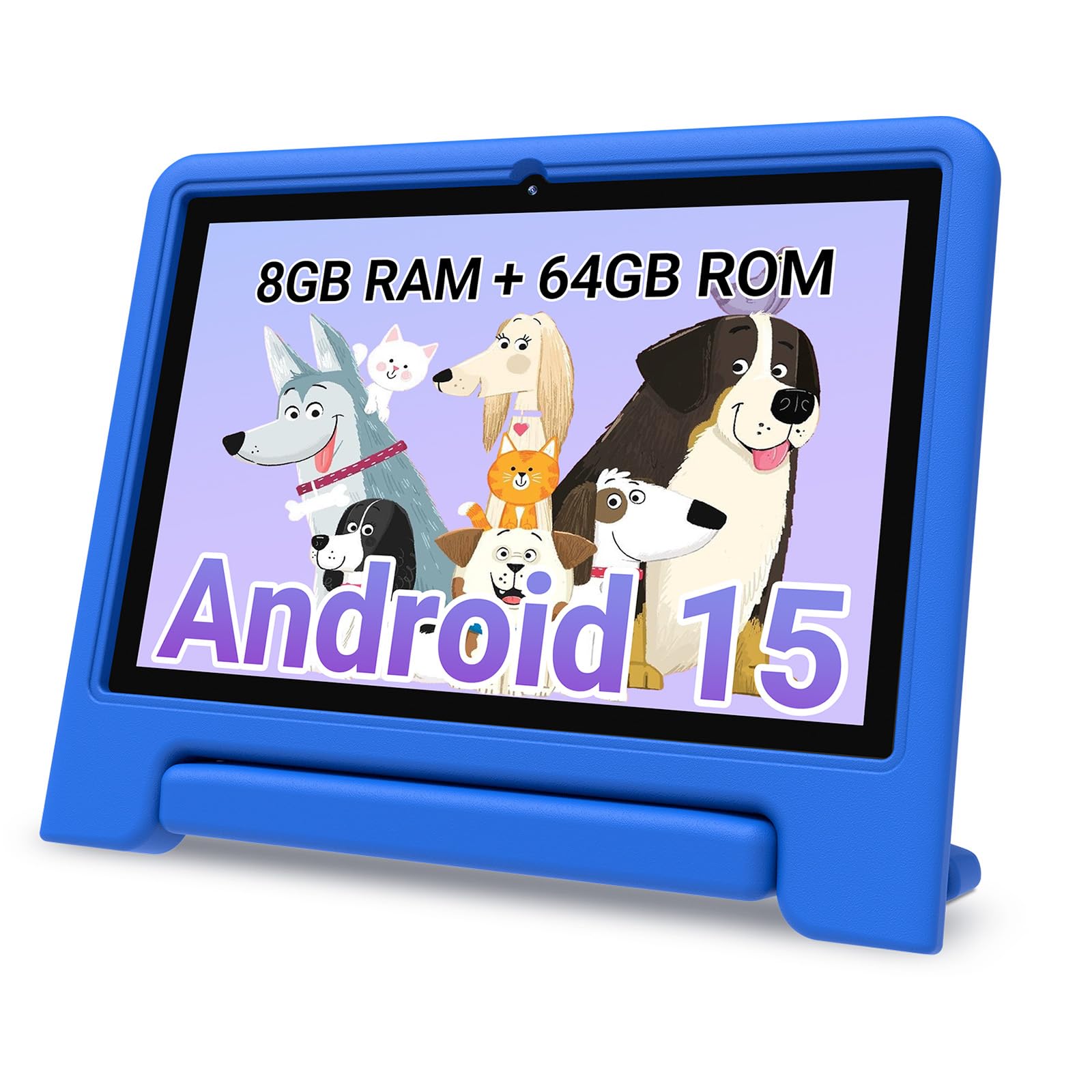 2025 Kids Tablet, 10.1 Inch Android 15 Tablet for Kids, 8+64GB Storage (1TB Expand), Octa-Core, WiFi 6, Pre-Installed Educationa