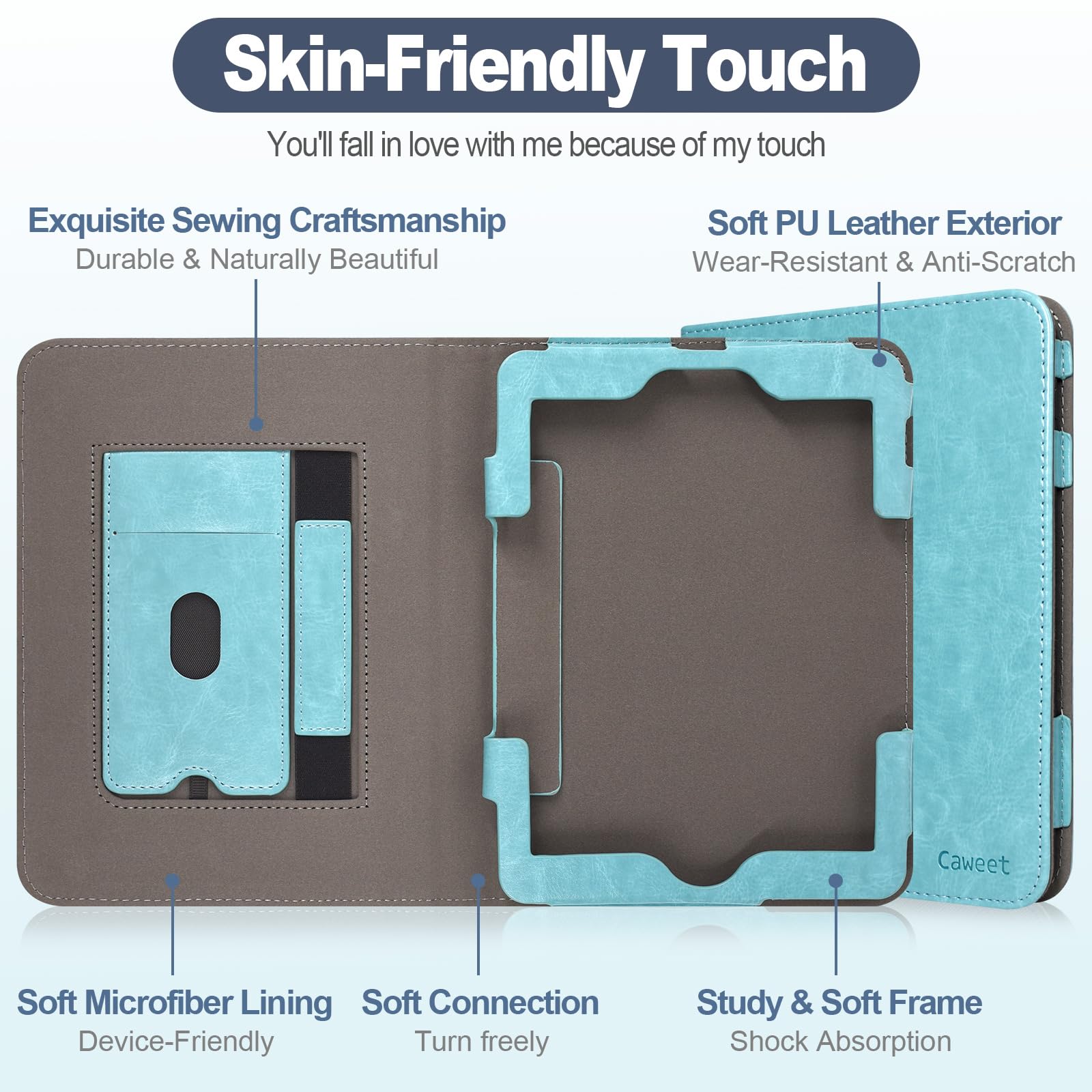 Caweet Case For Nook Glowlight 4 Plus 7.8 2023 Release, Premium Pu Leather Foldable Stand Protective Sleeve Cover With Card Slot