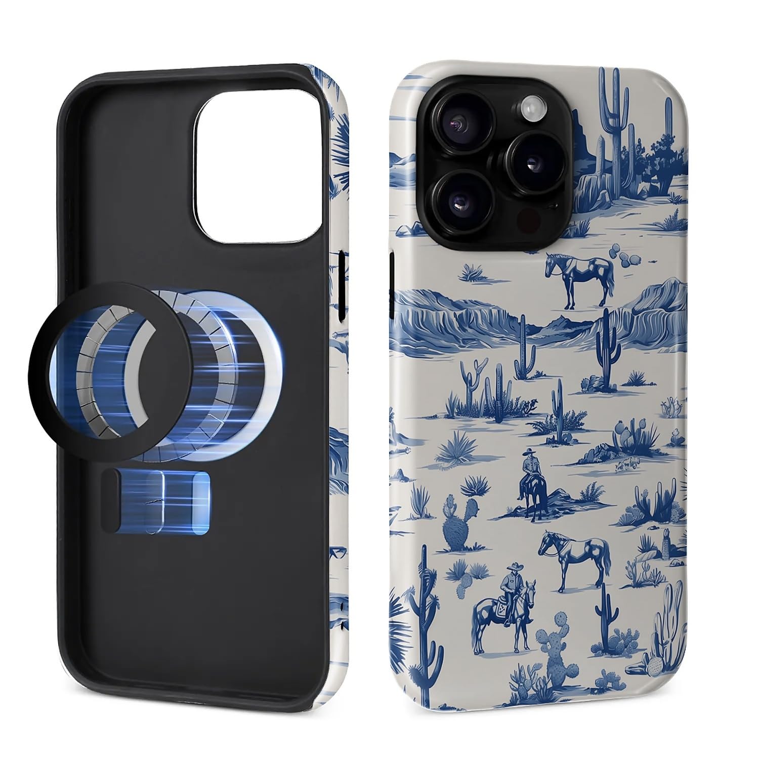 Fkbrcl4U For Iphone 15 Pro Max Case, Hybrid 2-Layer Silicone Protective Glossy Case For Magsafe For Iphone 15 Pro Max Western Co