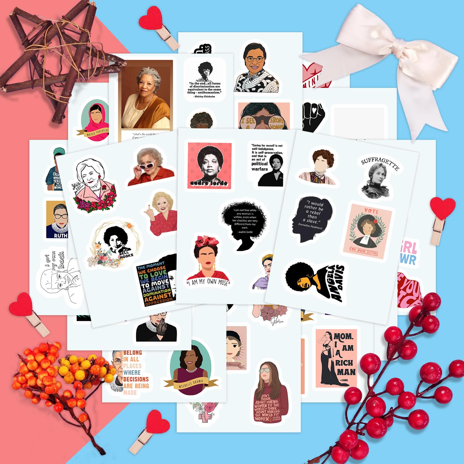 Feminist Stickers For Water Bottle And Laptop   Feminism Party Favors & Decorations, Girl Power Waterproof Vinyl Decals, Empower