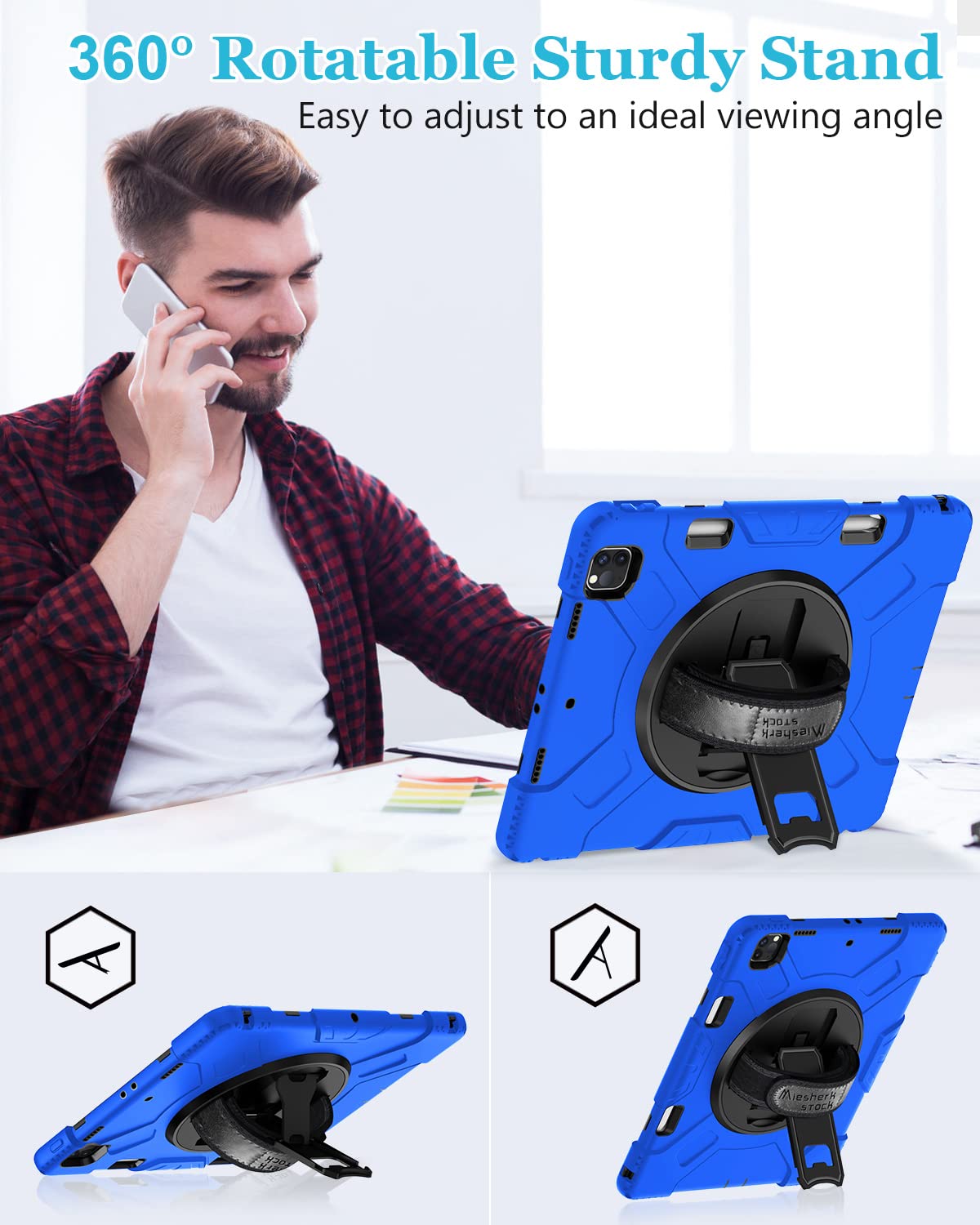 Case For Ipad Pro 12.9 2022/2021/ 2020/2018: Military Grade Silicone Cover For Ipad 12.9 6Th/5Th/4Th/3Rd Generation W/Screen Pro