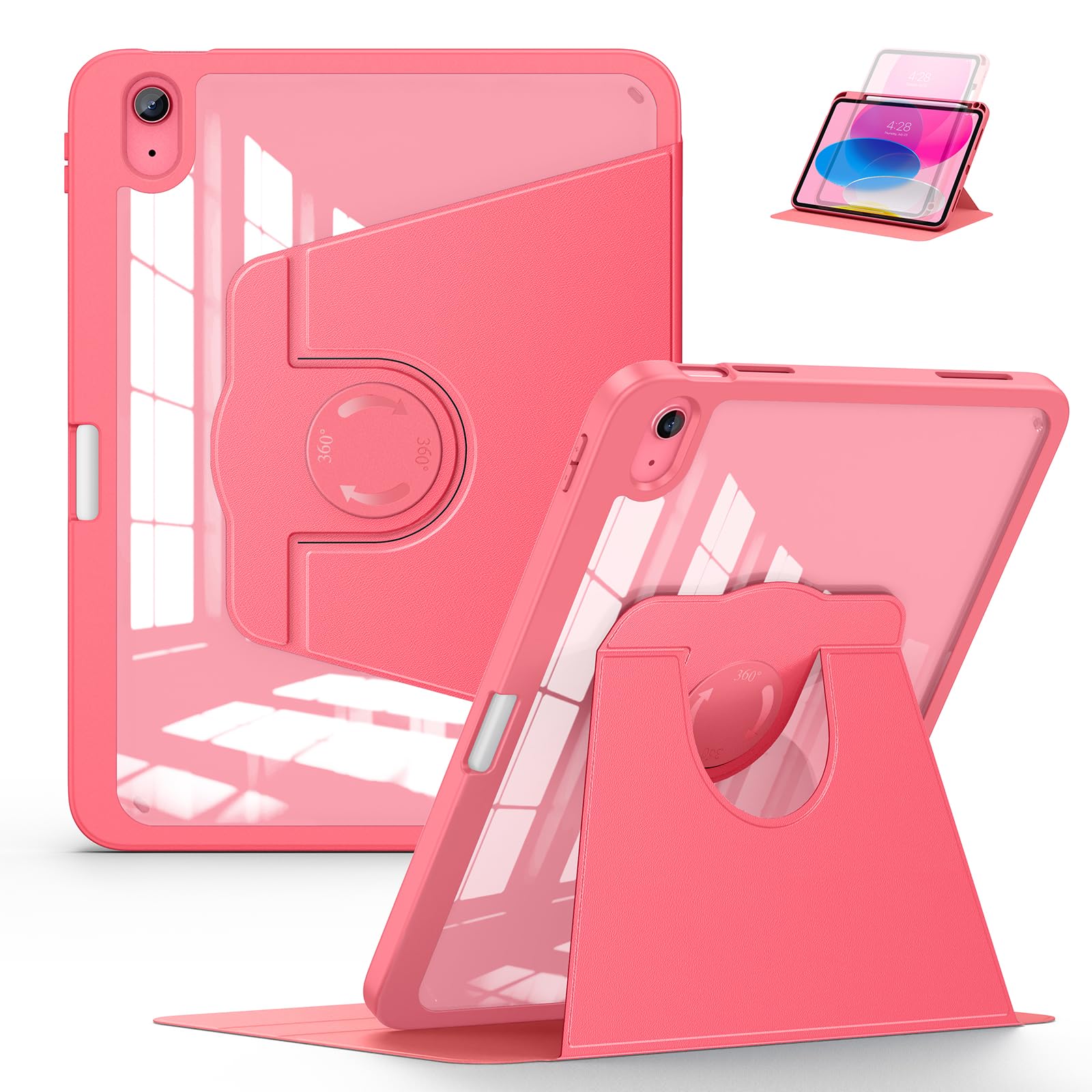 Soke Rotating Case For Ipad 10Th Generation 10.9 Inch 2022 With Pencil Holder   360 Degree Rotate Stand Protective Case With Cle