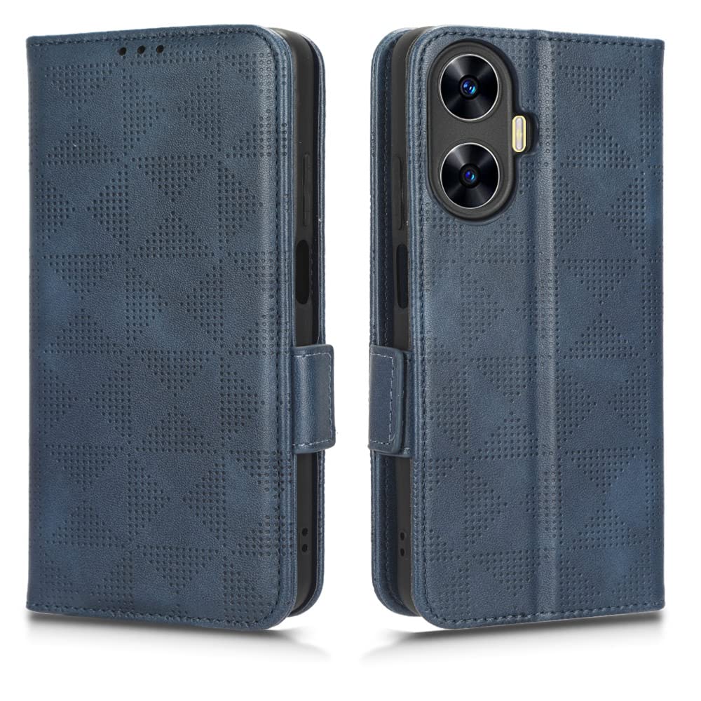 Kukoufey Case For Oppo Realme C55 4G Rmx3710 Leather Flip Stand Case Cover,Case For Oppo Realme C55 Case Cover Blue
