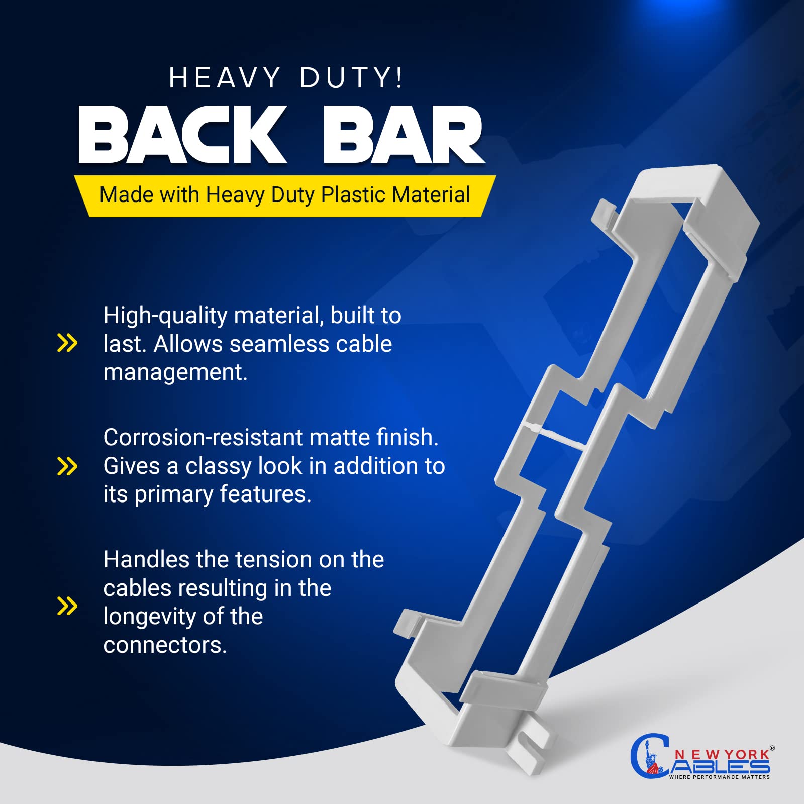 NewYork Cables® Cat6 Patch Panel - 12 Port Vertical, Copper, Includes Back Bar, Cable Ties & Screws for Easy Installation