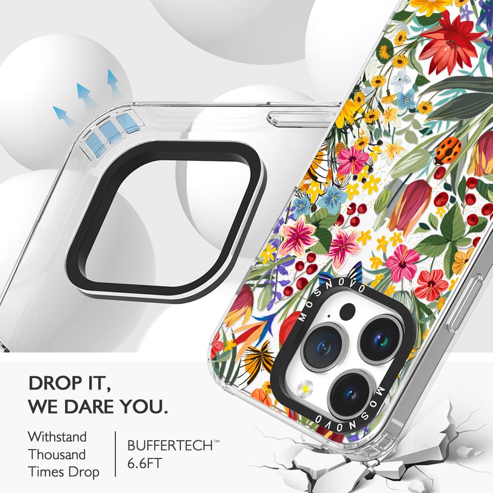 Mosnovo For Iphone 14 Pro Case, [Buffertech 6.6 Ft Drop Impact] [Anti Peel Off] Clear Shockproof Tpu Protective Bumper Phone Cas