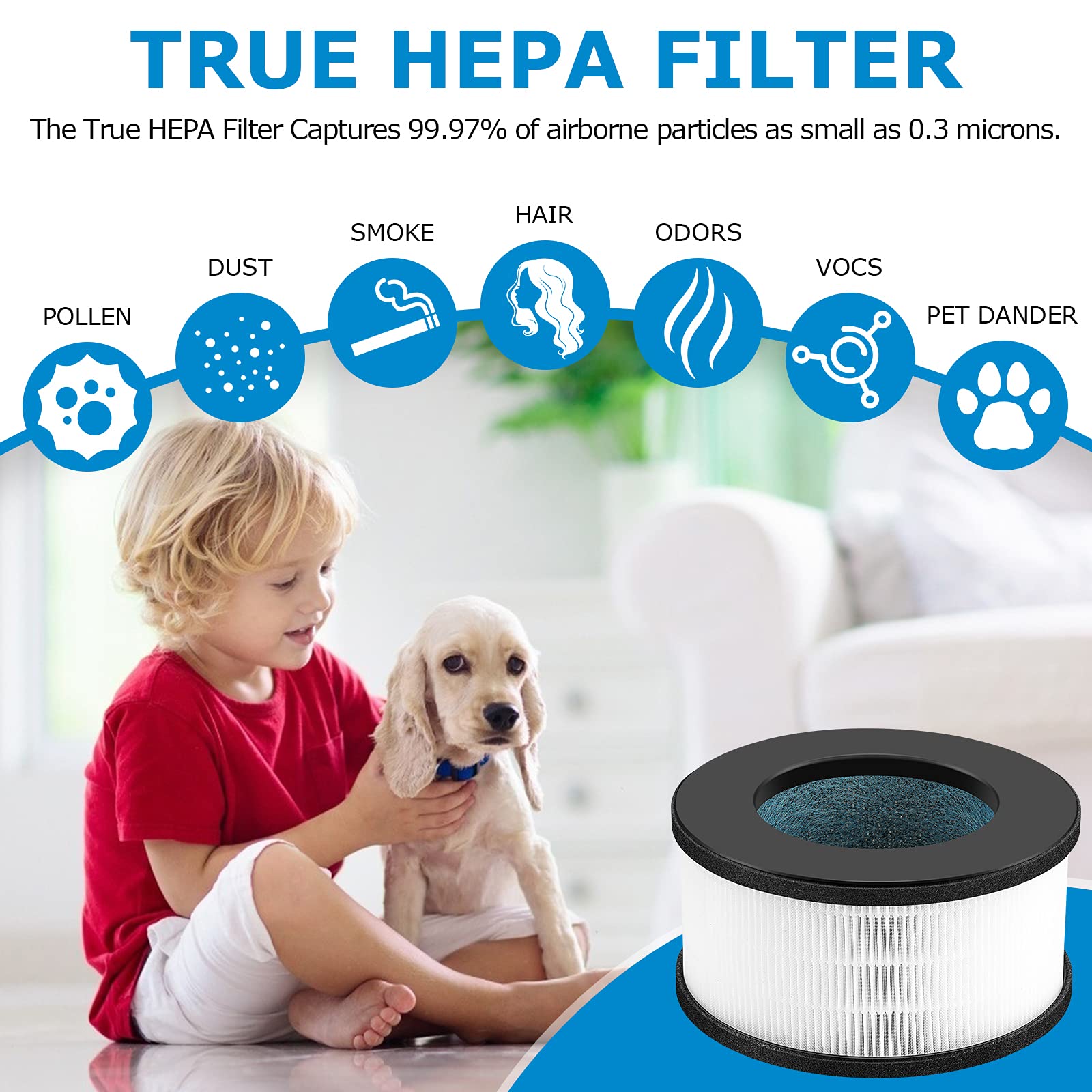 2 Pack Af 3222 H13 True Hepa Replacement Filter Compatible With Bulex Af 3222 Device, H13 Grade True Hepa Filter And Activated C