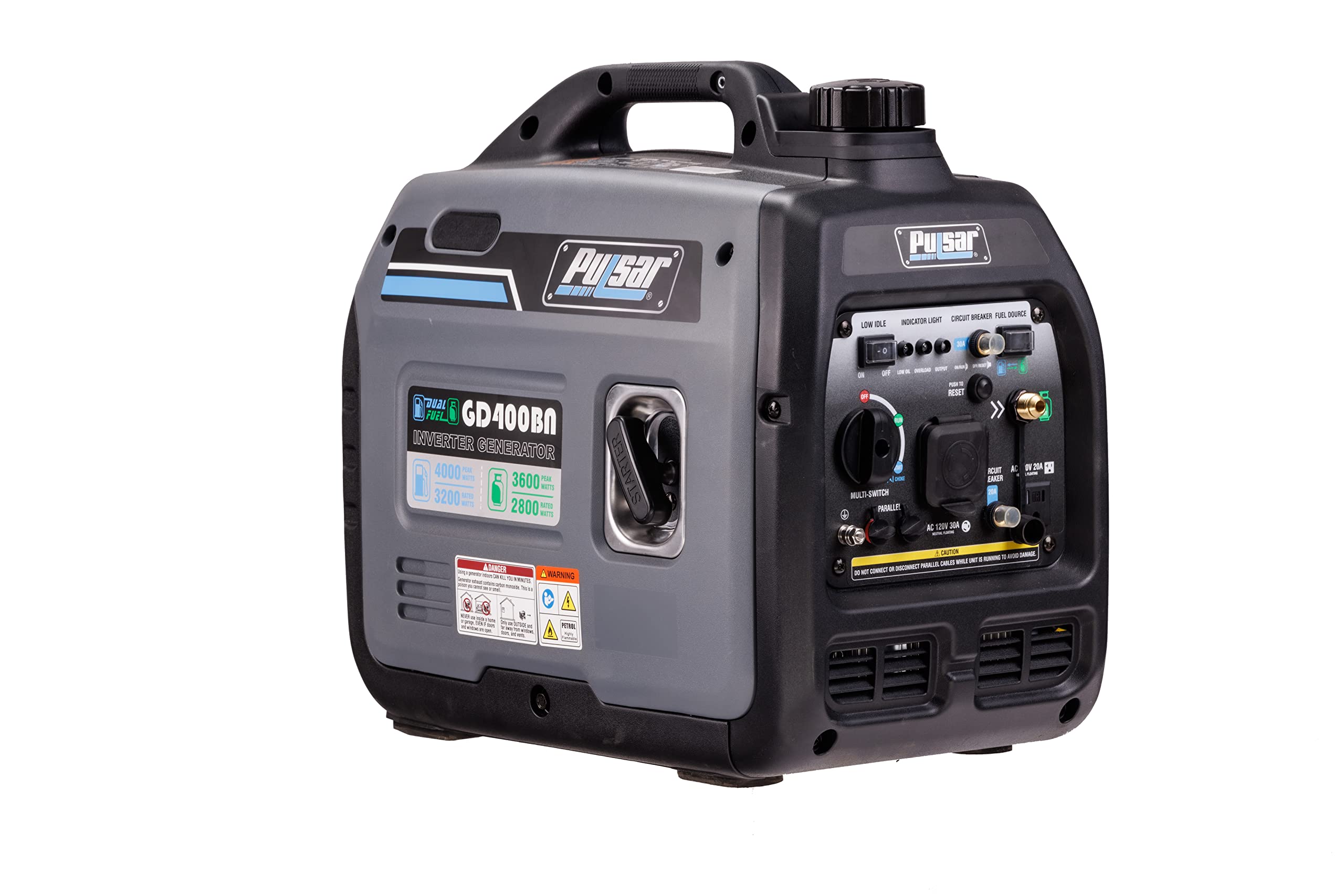 Pulsar Products Gd400Bn, 4000W Portable Super Quiet Dual Fuel & Parallel Capability, Rv Ready, Carb Compliant