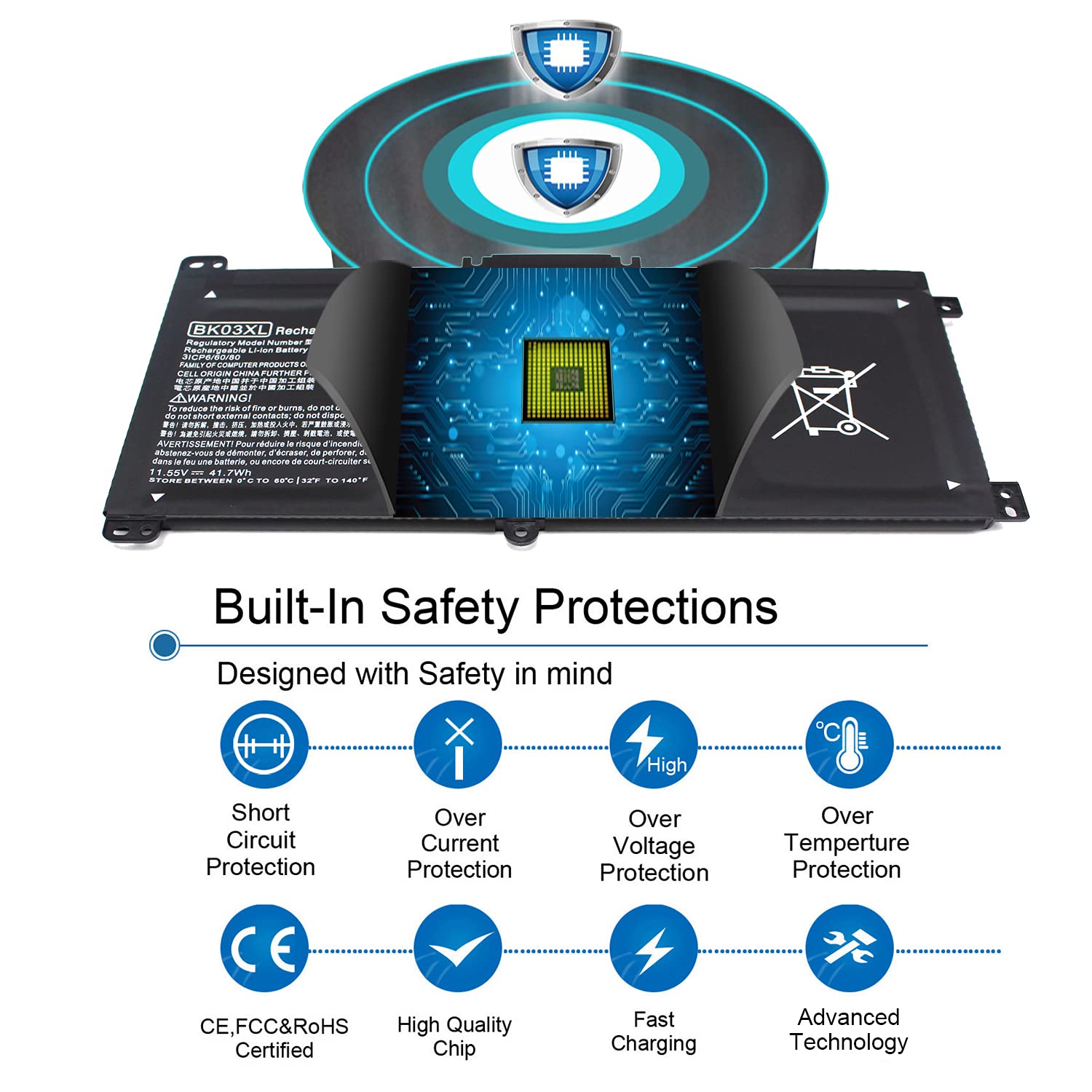 Bk03Xl 916811 855 Battery For Hp Pavilion X360 Convertible 14M Ba0Xx 14M Ba1Xx 14 Ba0Xx 14 Ba2Xx 14M Ba114Dx 14 Ba253Cl 14M Ba01