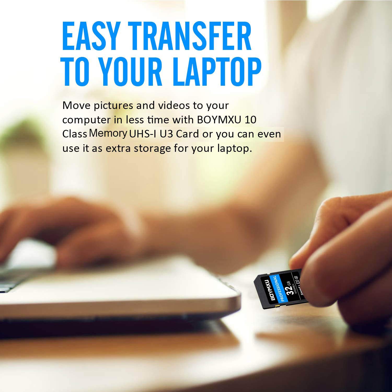 32Gb Memory Card, Boymxu Professional 1000 X Class 10 Uhs I U3 Memory Card Compatible Computer Cameras And Camcorders, Memory Card Up To 95Mb/S, Blue/Black