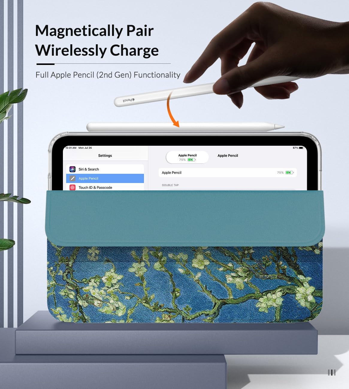 MoKo Case Fit New iPad Mini 7 (A17 Pro) 2024, iPad Mini 6th Generation Case 2021 (8.3 inch), iPad Mini 6 Case, Soft TPU Translucent Frosted Back Cover Case for iPad Mini 7th, Apricot Blossom