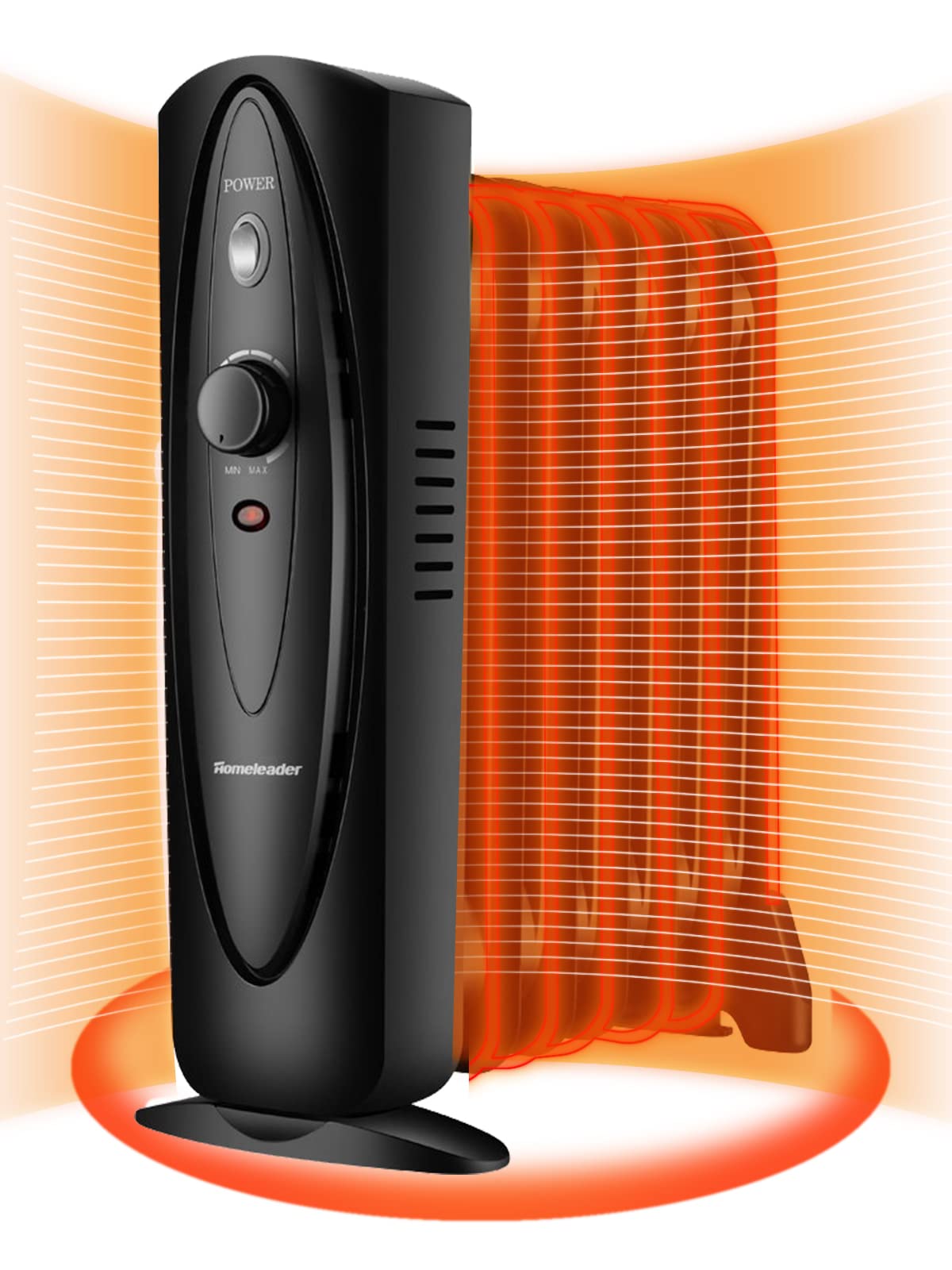 Homeleader Mini Oil Filled Heater, Portable Space Radiant Heater With Adjustable Thermostat, Electric Personal Heater With Overh