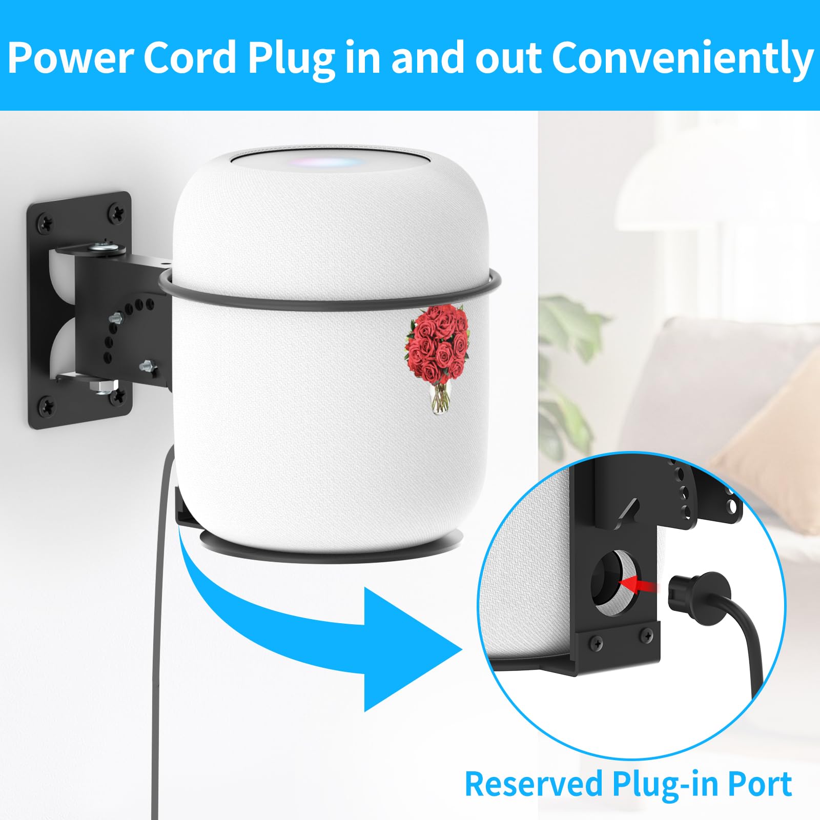 Adjustable Speaker Mount For Homepod 2 Wall Mount Bracket With Dust Proof Cover For Homepod 2Nd Mount   Speaker Mount For Homepo