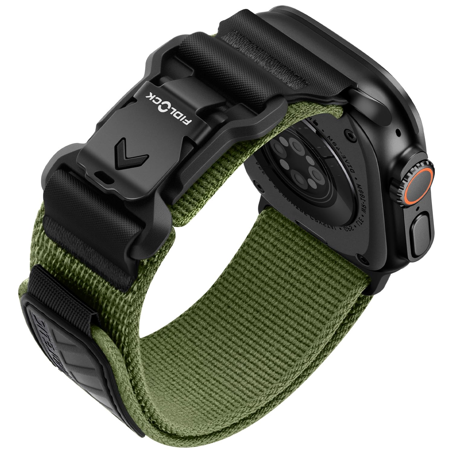 Bandletic Compatible with Apple Watch Bands for Men, Wide Soft Nylon Sport Loop with Magnetic Fidlock V-Buckle for iWatch 49mm(U