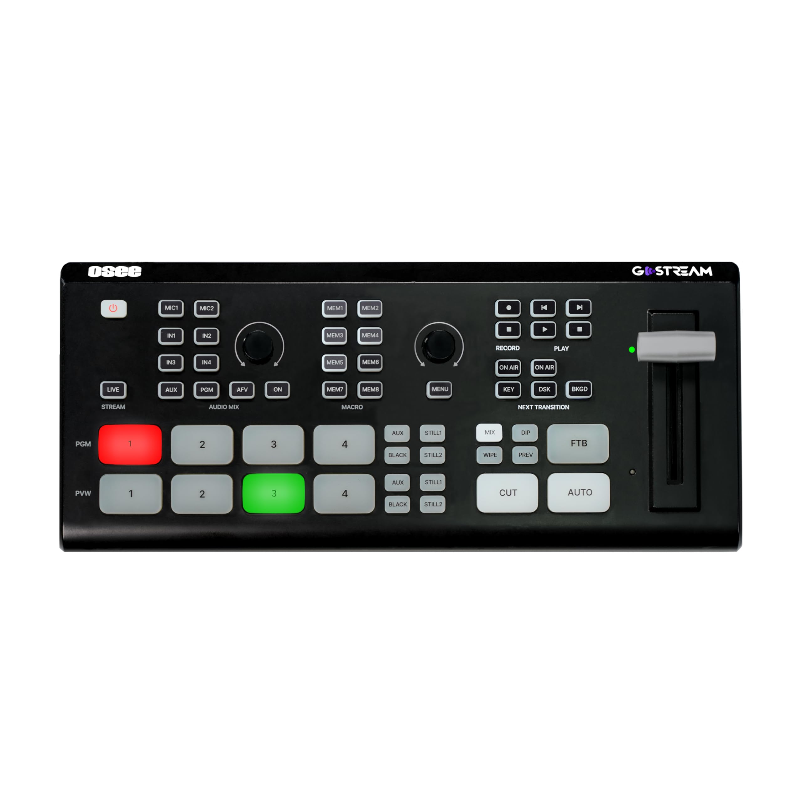 Osee Gostream Deck Pro Hdmi Live Stream Switcher, Video Mixer Switcher 6 Hdmi, 2 Usb, 8 Macro Buttons, Supersource, Three Streams Simultaneously, Phone Out, Uvc & Ndi Updatable