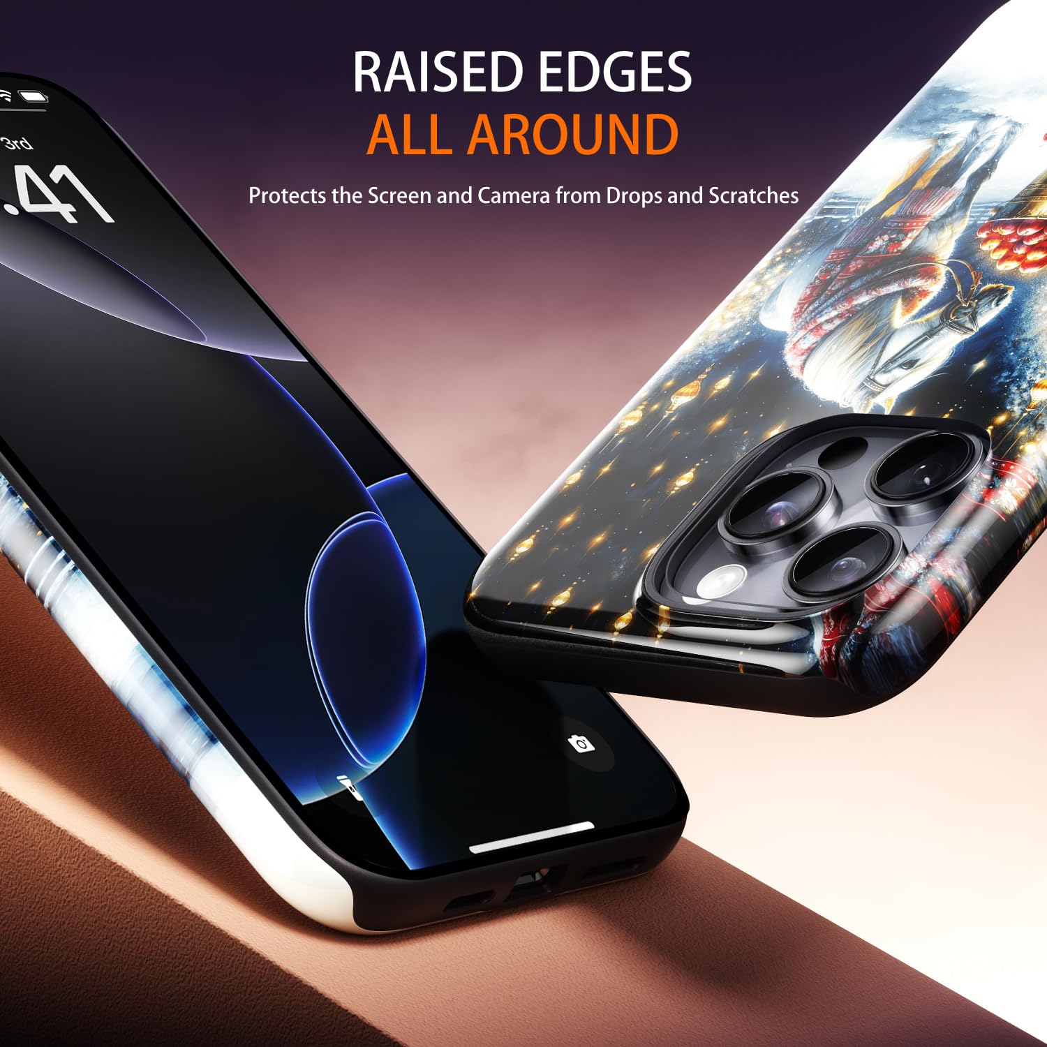 Dorismax Christmas Phone Case For Iphone 16 Pro Max - Wireless Charging Compatible - Dual-Layer Shell + Silicone Cover - Protect