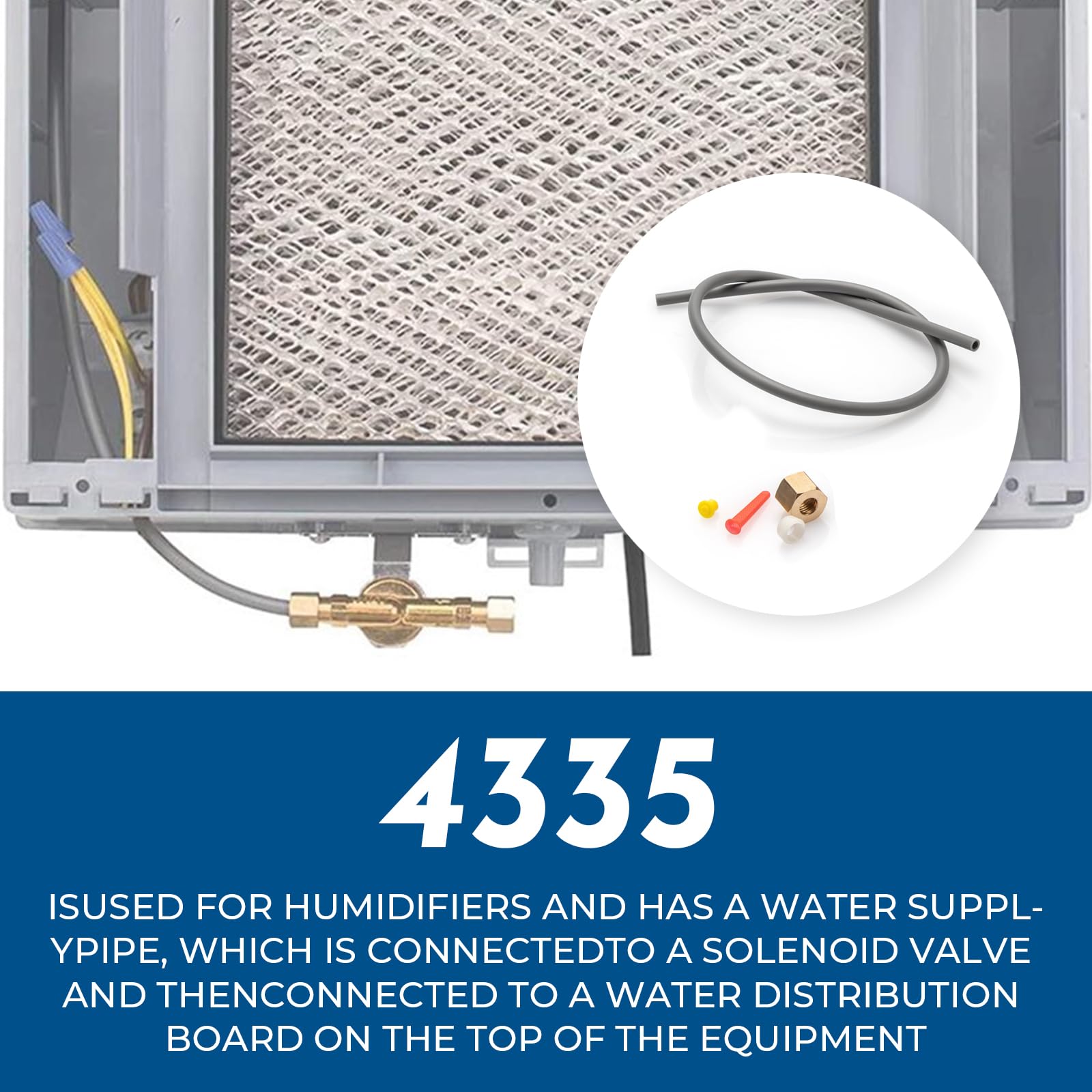 4335 Feed Tube With Sleeve For Aprilaire Humidifiers 400, 400A, 400M, 500, 500A, 500M, 600, 600A 600M,Includes #4004 In Line Str