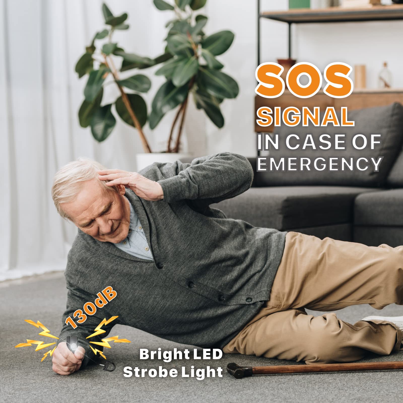 Safe Sound Personal Alarm, 130 Db Loud Siren Song Emergency Security Alarm Keychain With Strobe Led Light, Personal Sound Safety Siren For Women, Men, Children, Elderly