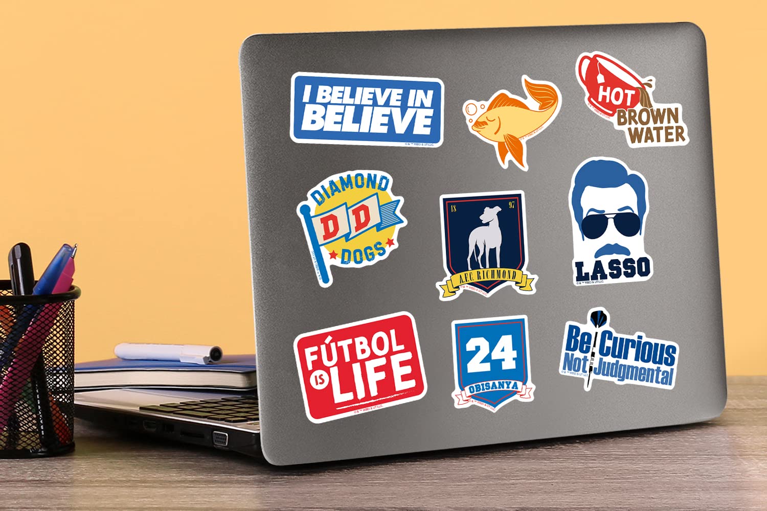 Ted Lasso 50Ct Sticker Pack Large Deluxe Stickers Variety Pack   Laptop, Water Bottle, Scrapbooking, Tablet, Skateboard, Indoor/