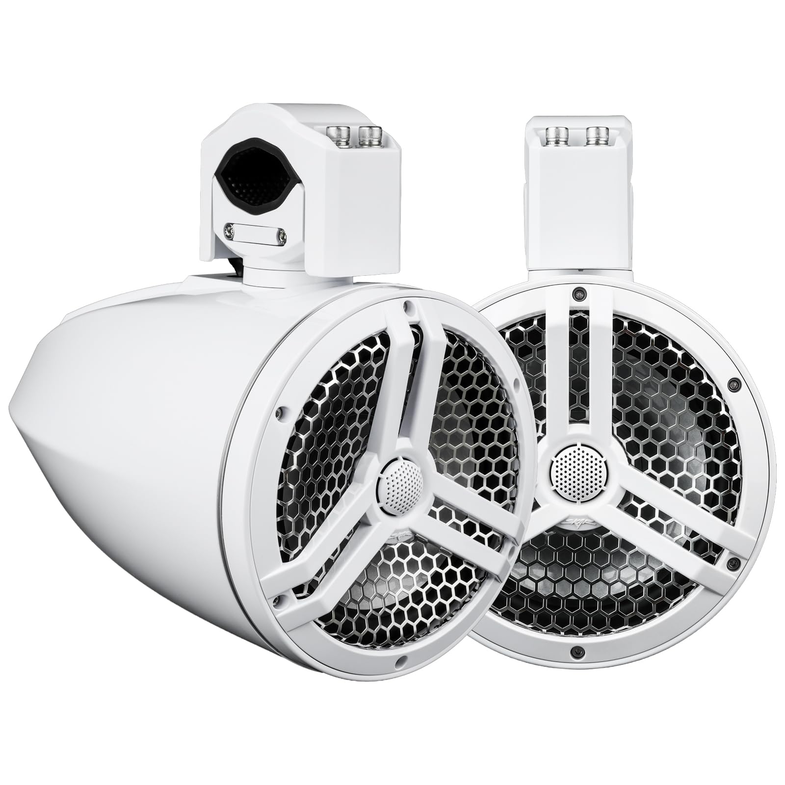 Skar Audio SK8M-TWR 8 2-Way Marine Full Range 500 Watt Coaxial Speakers, Pair (White)