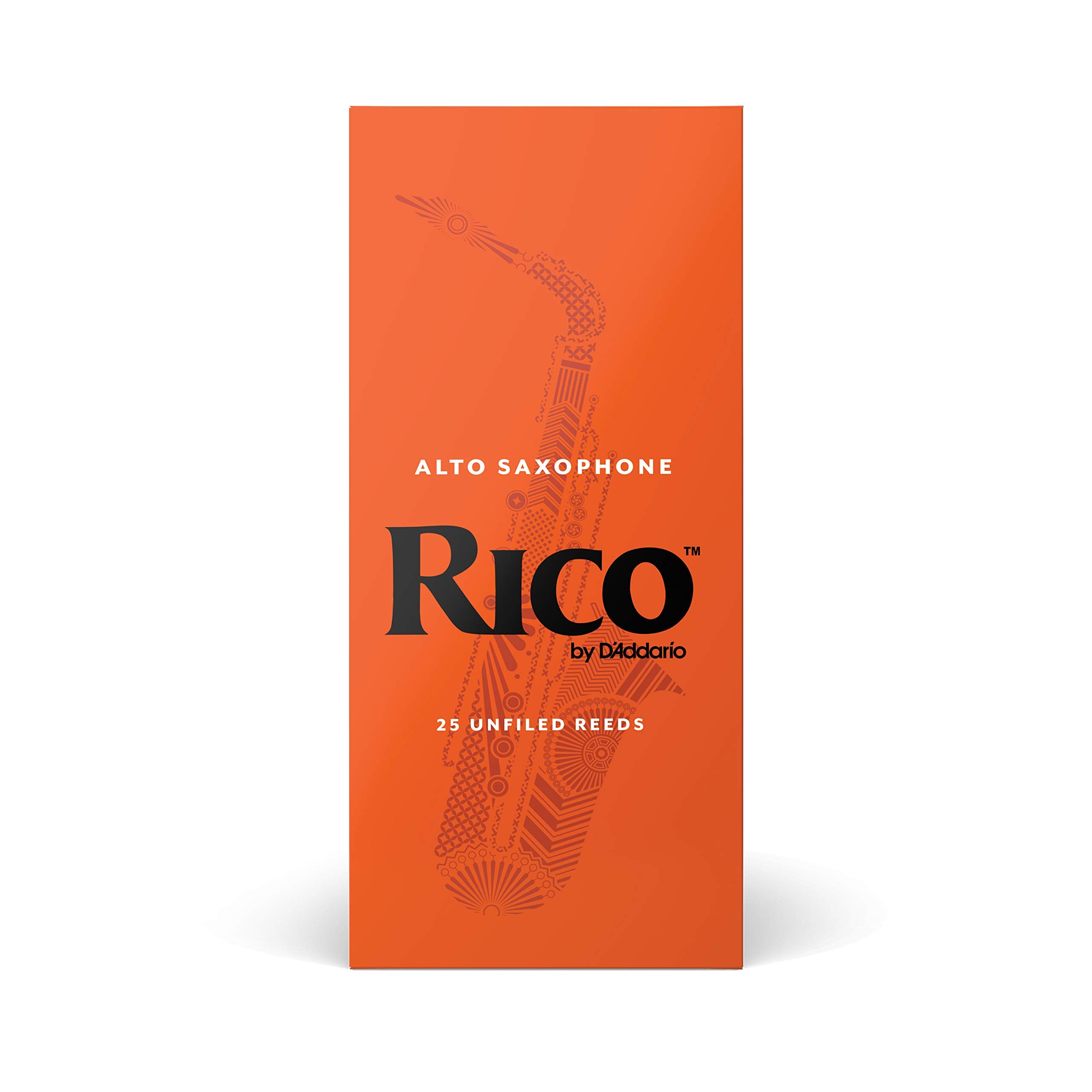 D   Addario Woodwinds Rico Saxophone Reeds   Reeds For Alto Saxophone   Thinner Vamp Cut For Ease Of Play, Traditional Blank For